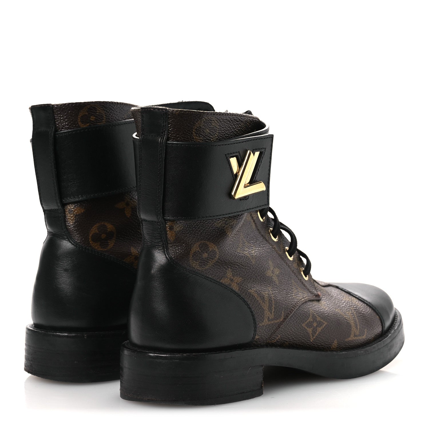 Calfskin Monogram Wonderland Flat Ranger Boots 36.5 Black