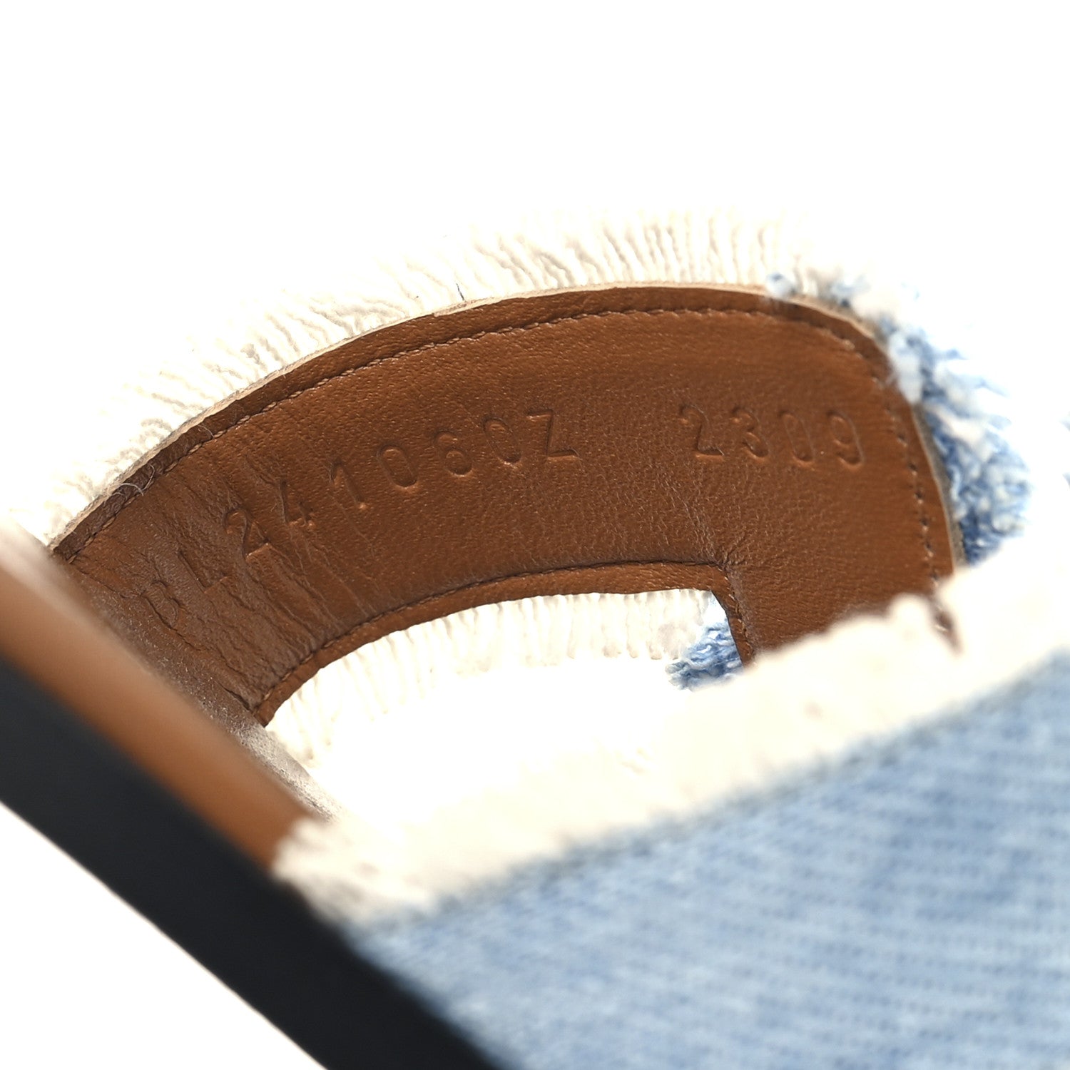 Denim Oran Fringe Sandals 36.5 Bleu Clair