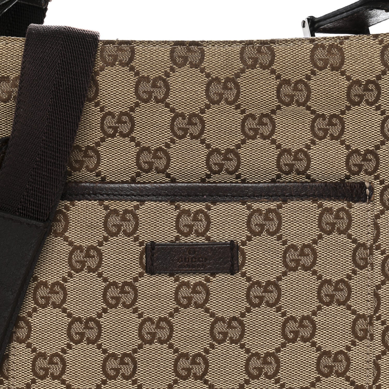 Monogram Flat Messenger Bag Dark Brown