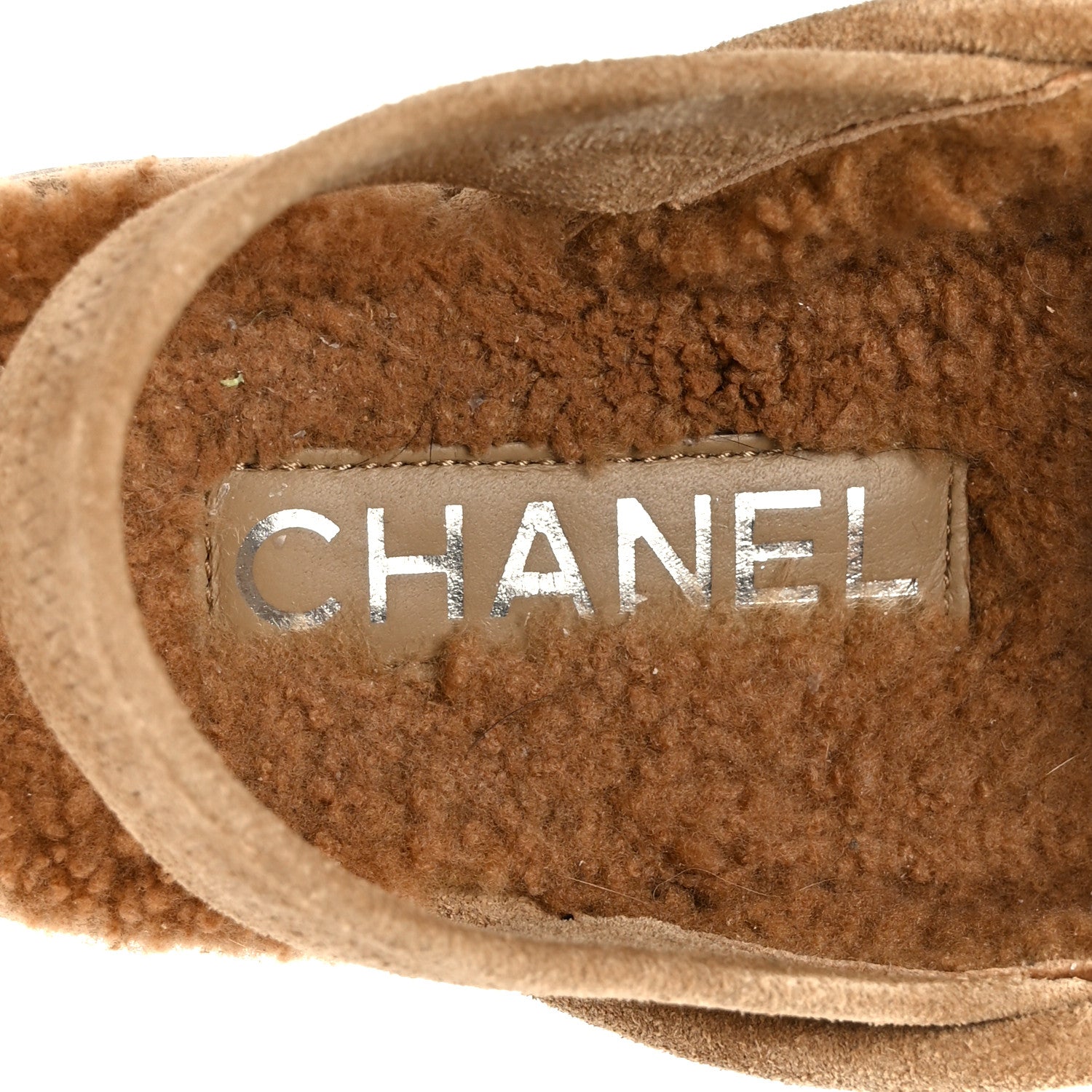 Suede Calfskin CC Slingback Loafers 35 Dark Beige