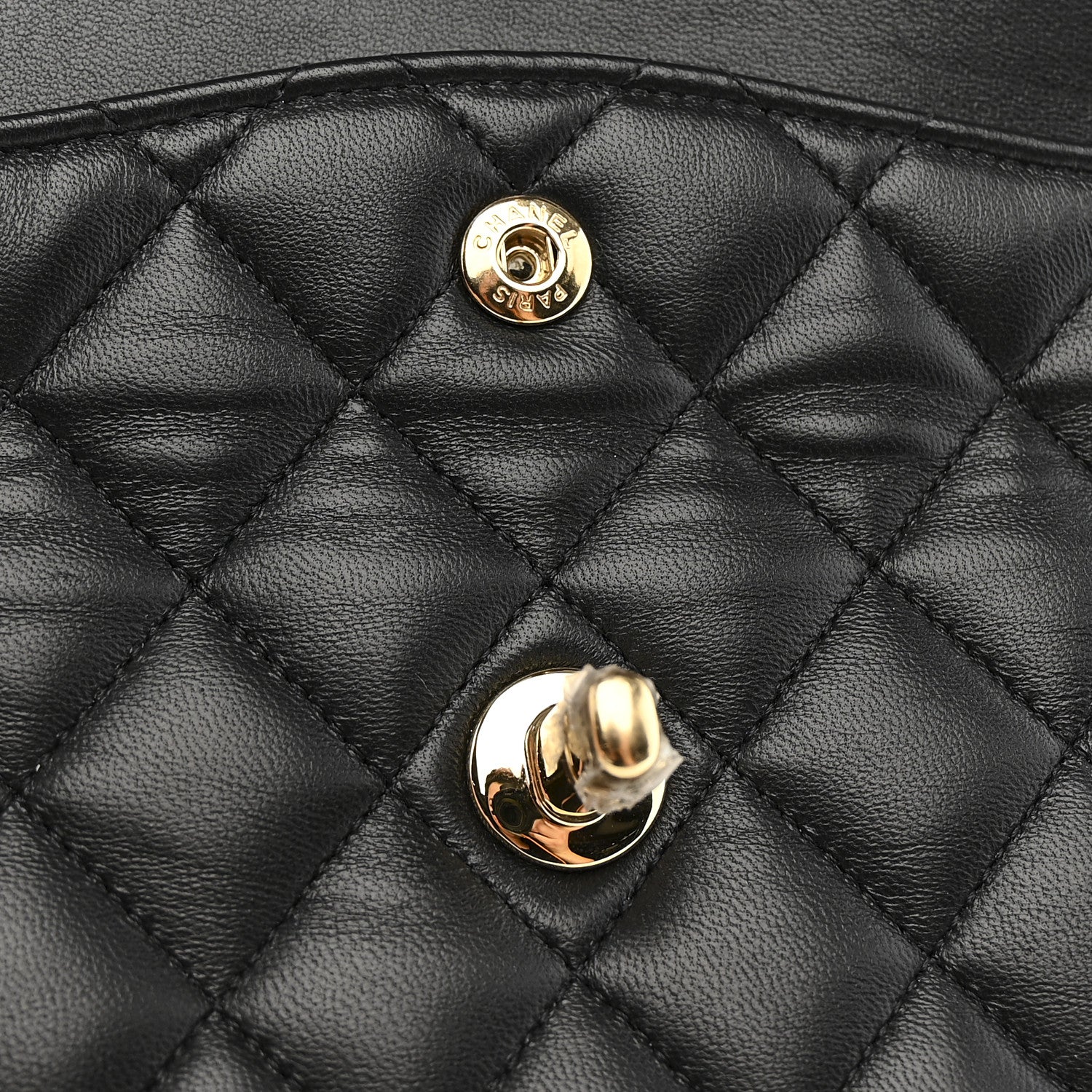 Lambskin Quilted Medium Double Flap Black
