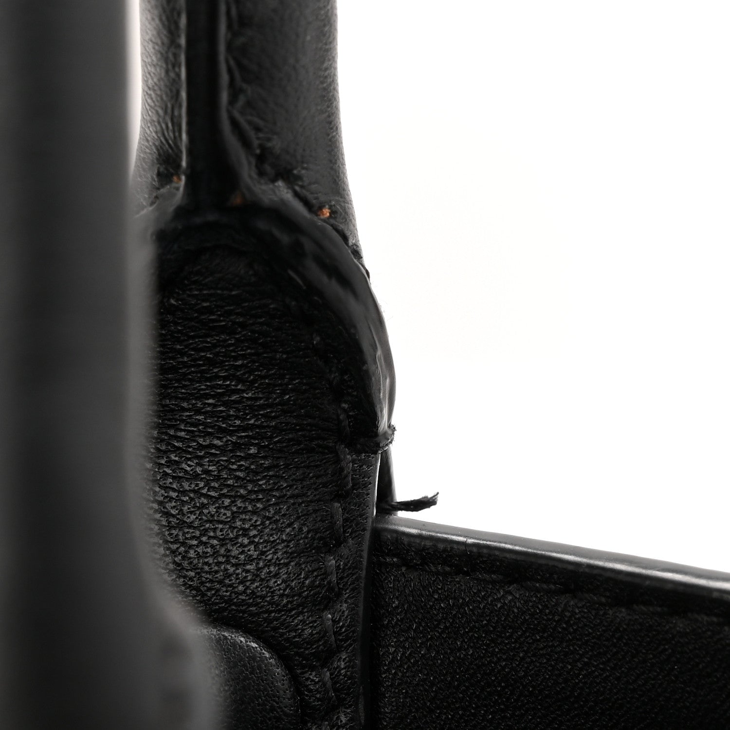 Soft Grain Calfskin Small Double Belt Tote Black