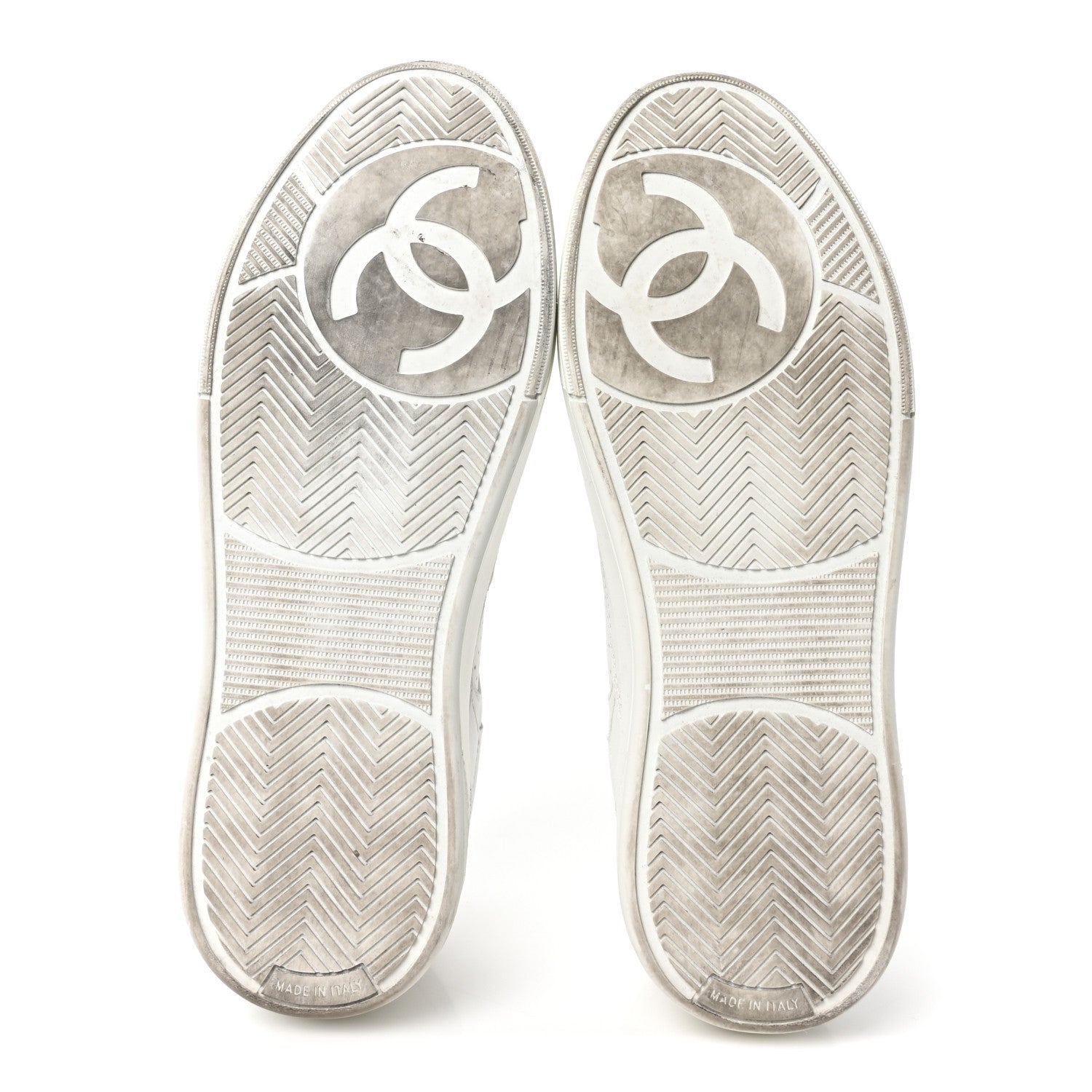 Calfskin CC Womens Sneakers 38 White