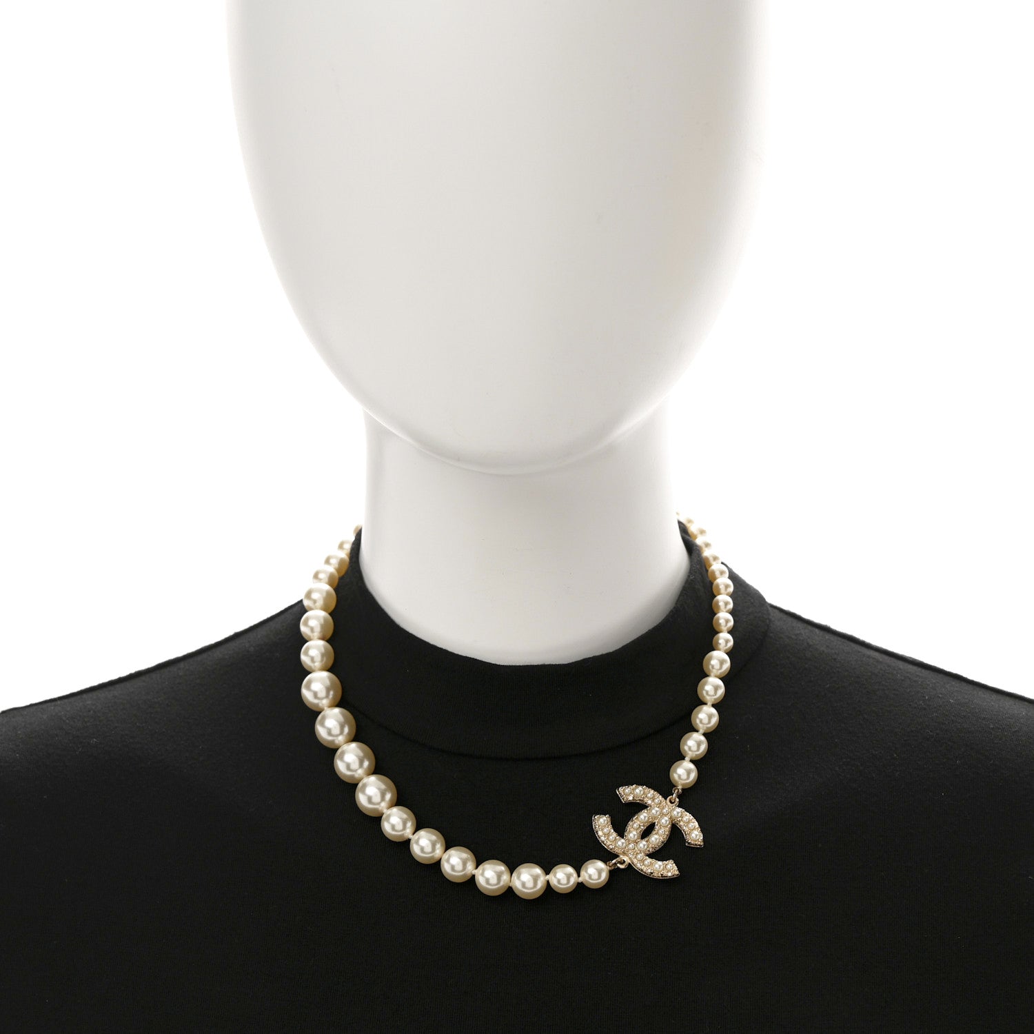 Pearl CC 100th Anniversary Necklace Light Gold