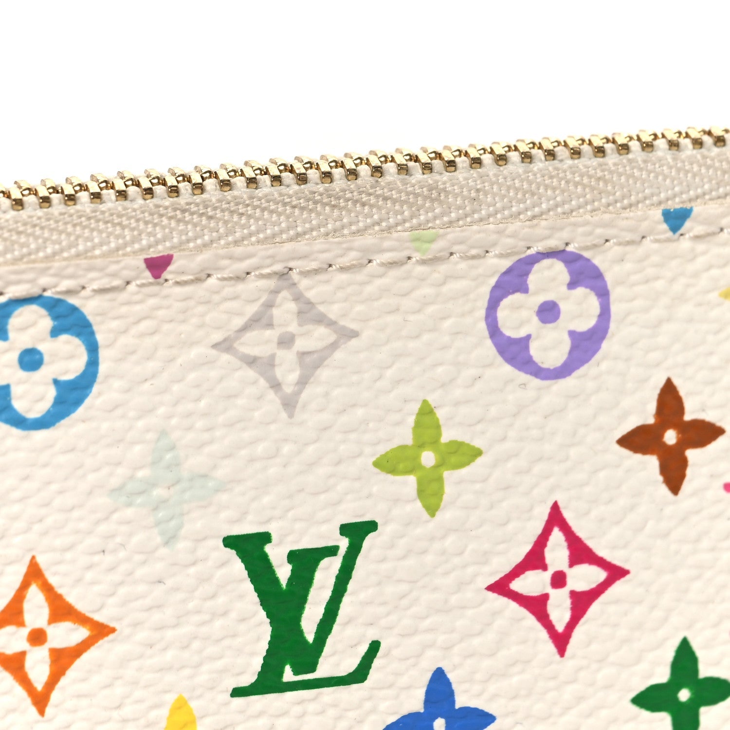 Monogram Multicolor Key Pouch White