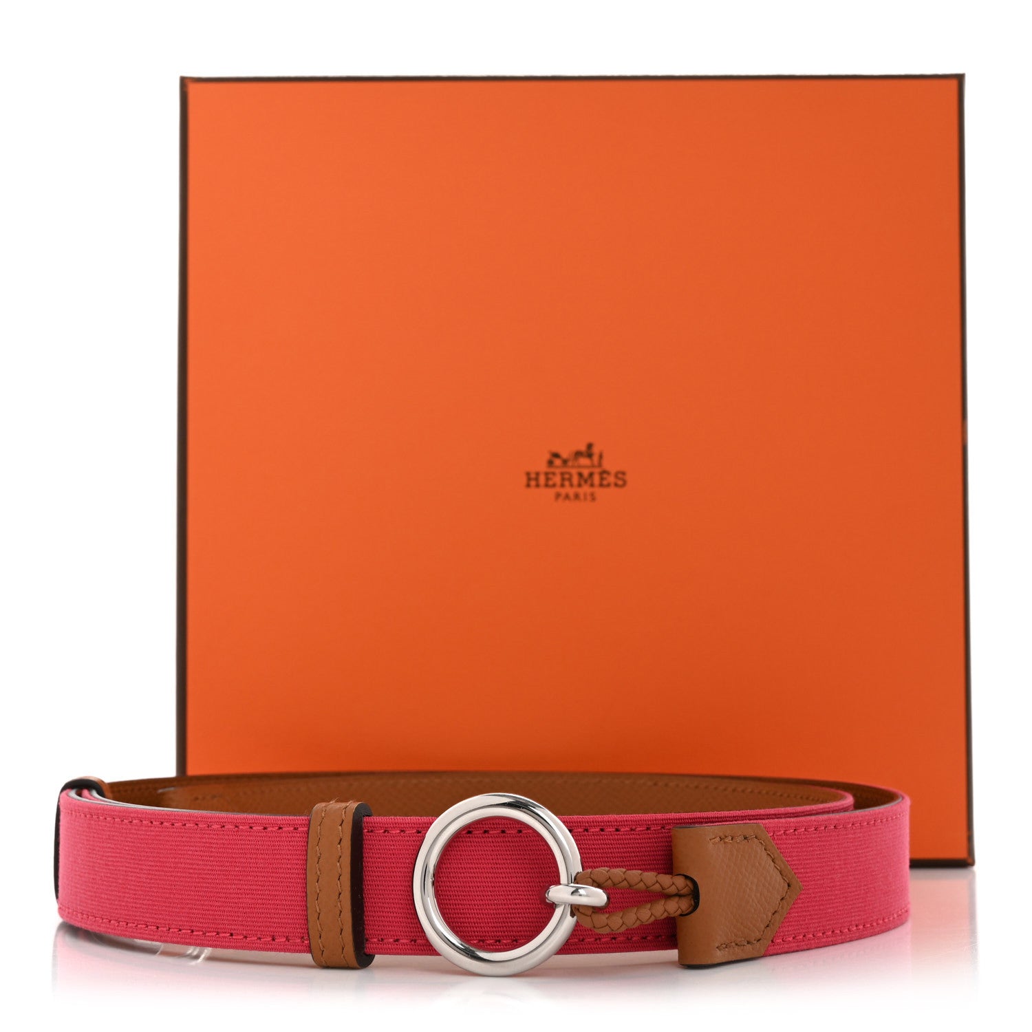 Toile Epsom Reversible Babord 24mm Belt Rose Extreme Gold