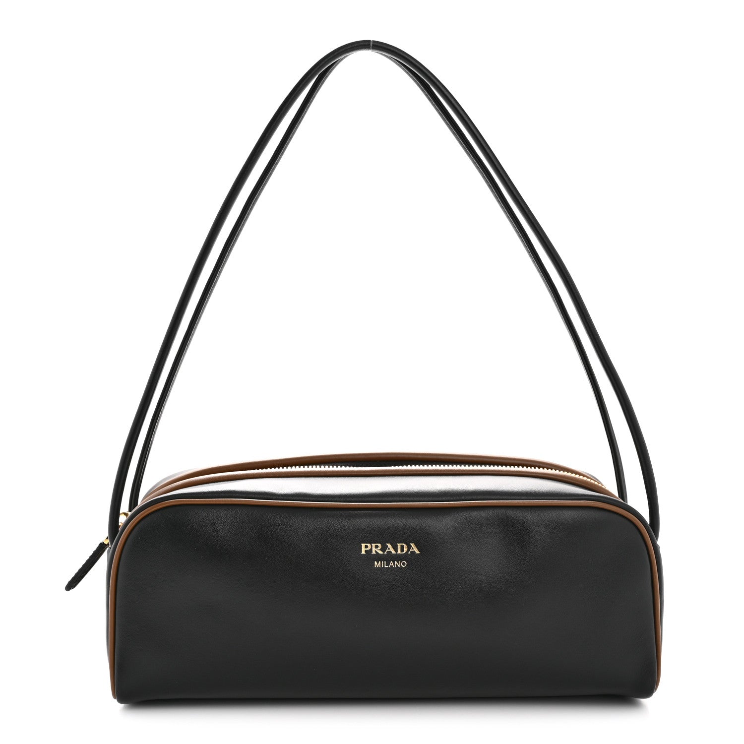 Soft Calfskin Swing Shoulder Bag Black Hazelnut