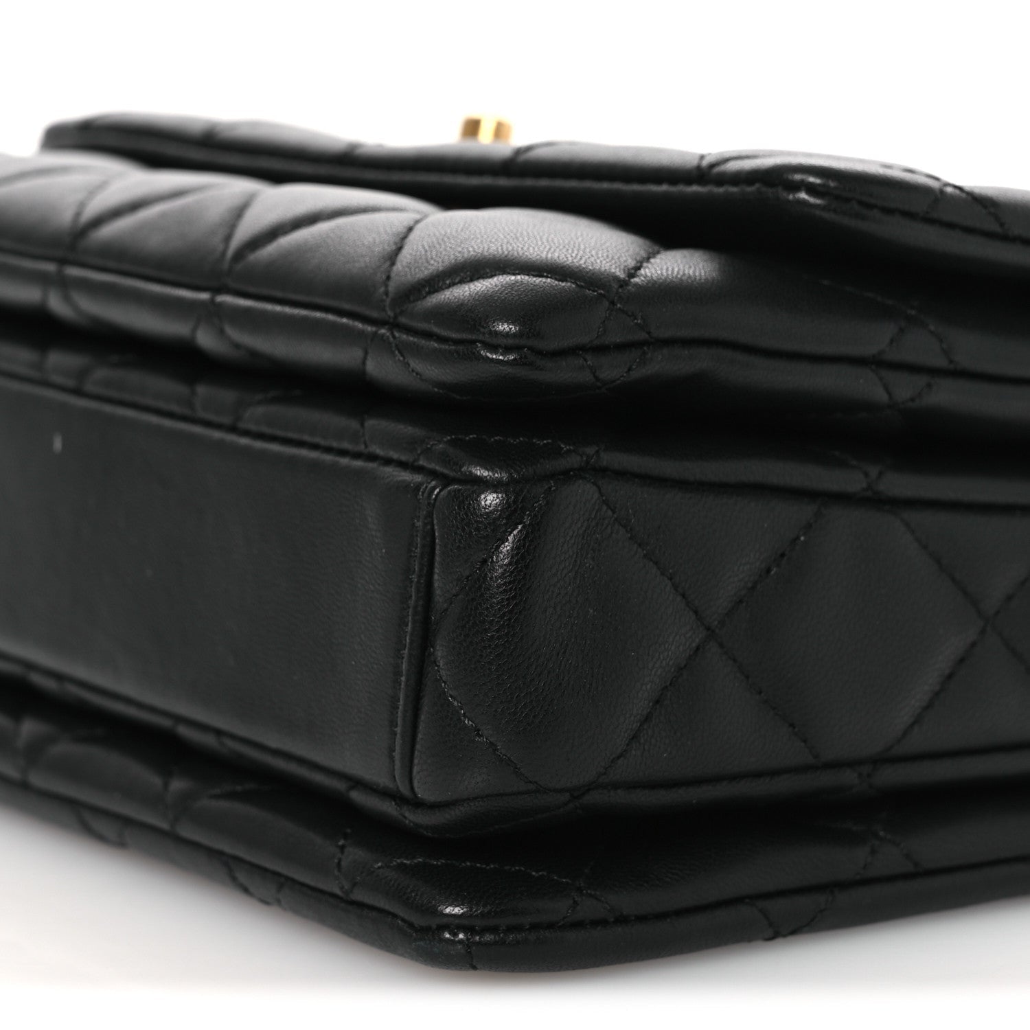 Lambskin Quilted Mini Medallion Multi Chain Flap Black