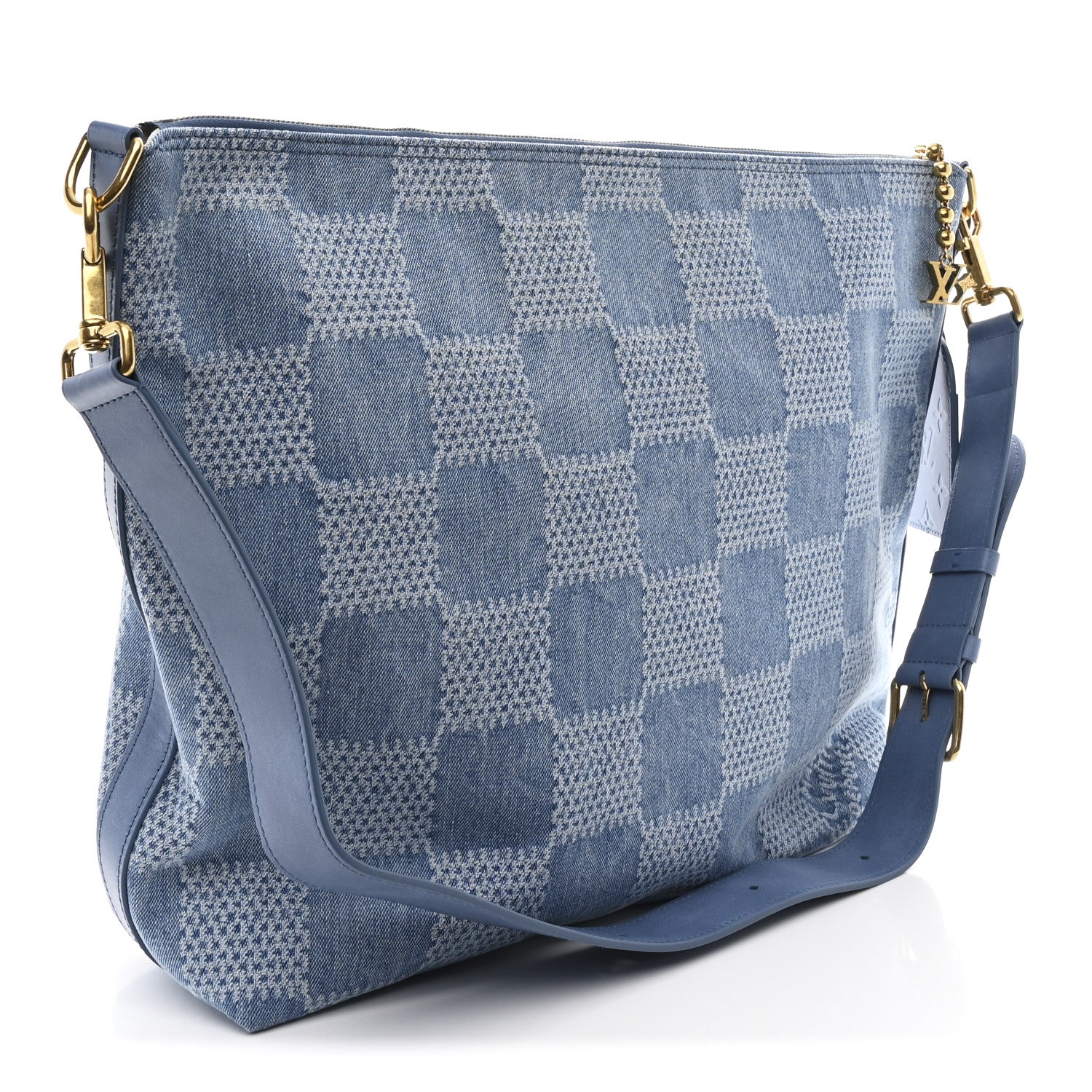 Damier Denim Vagabond Hobo Blue