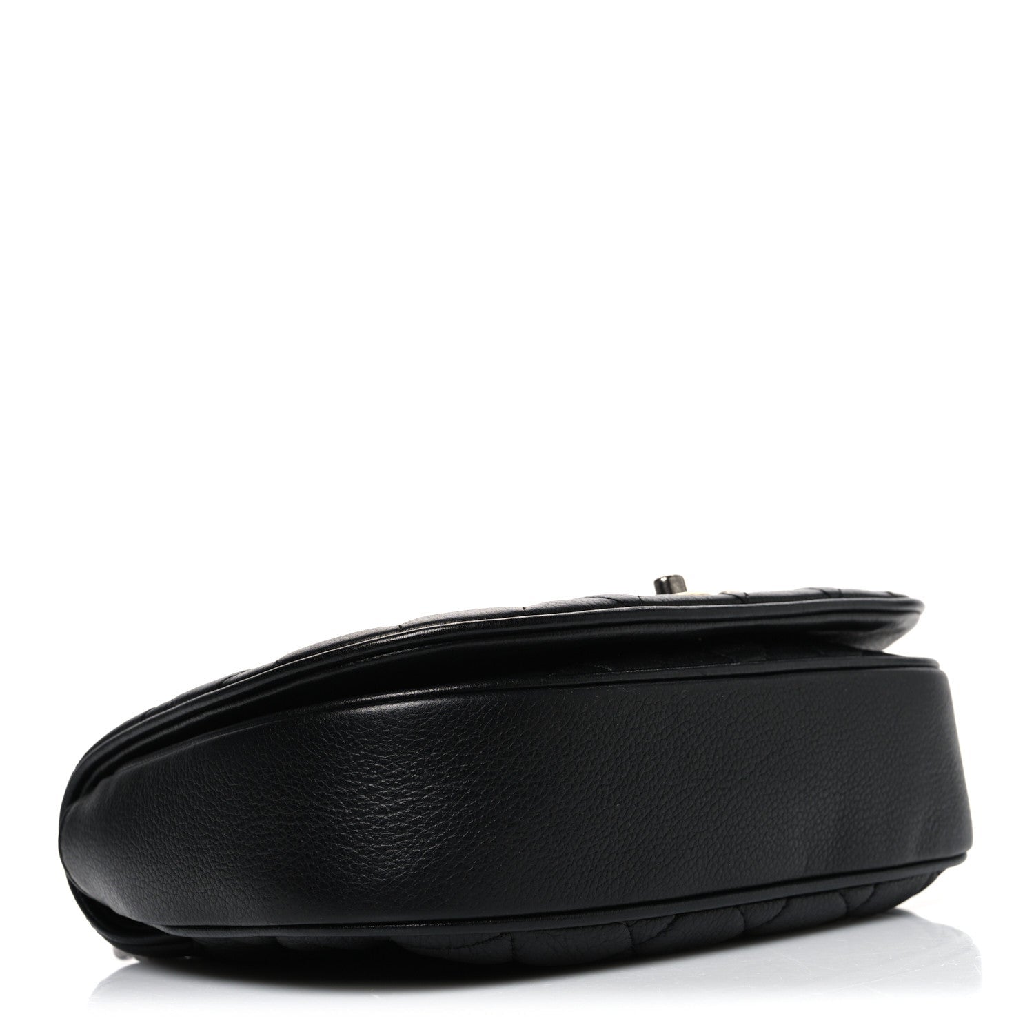 Calfskin Quilted Casual Pocket Messenger Flap Black