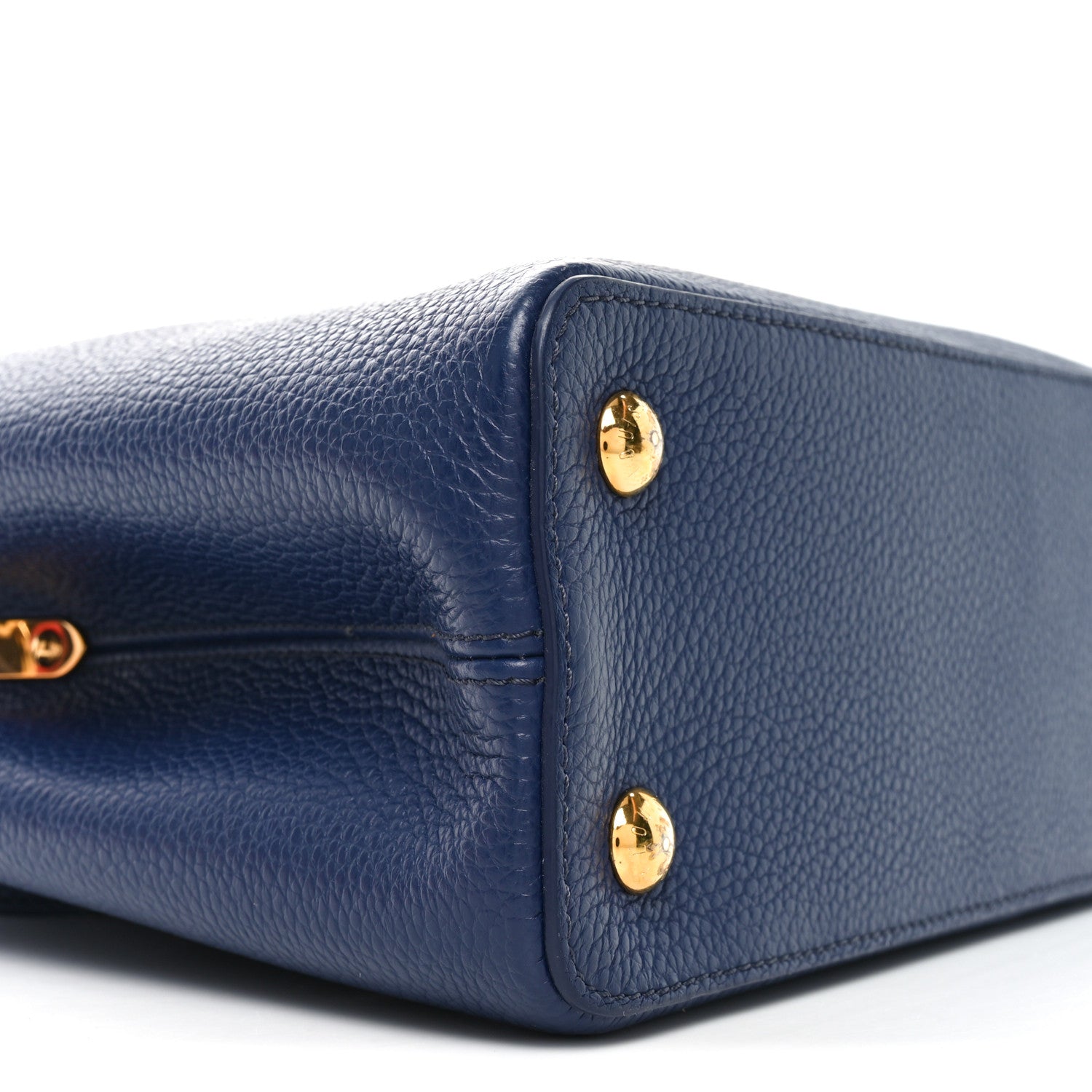 Taurillon Snakeskin Capucines MM Blue
