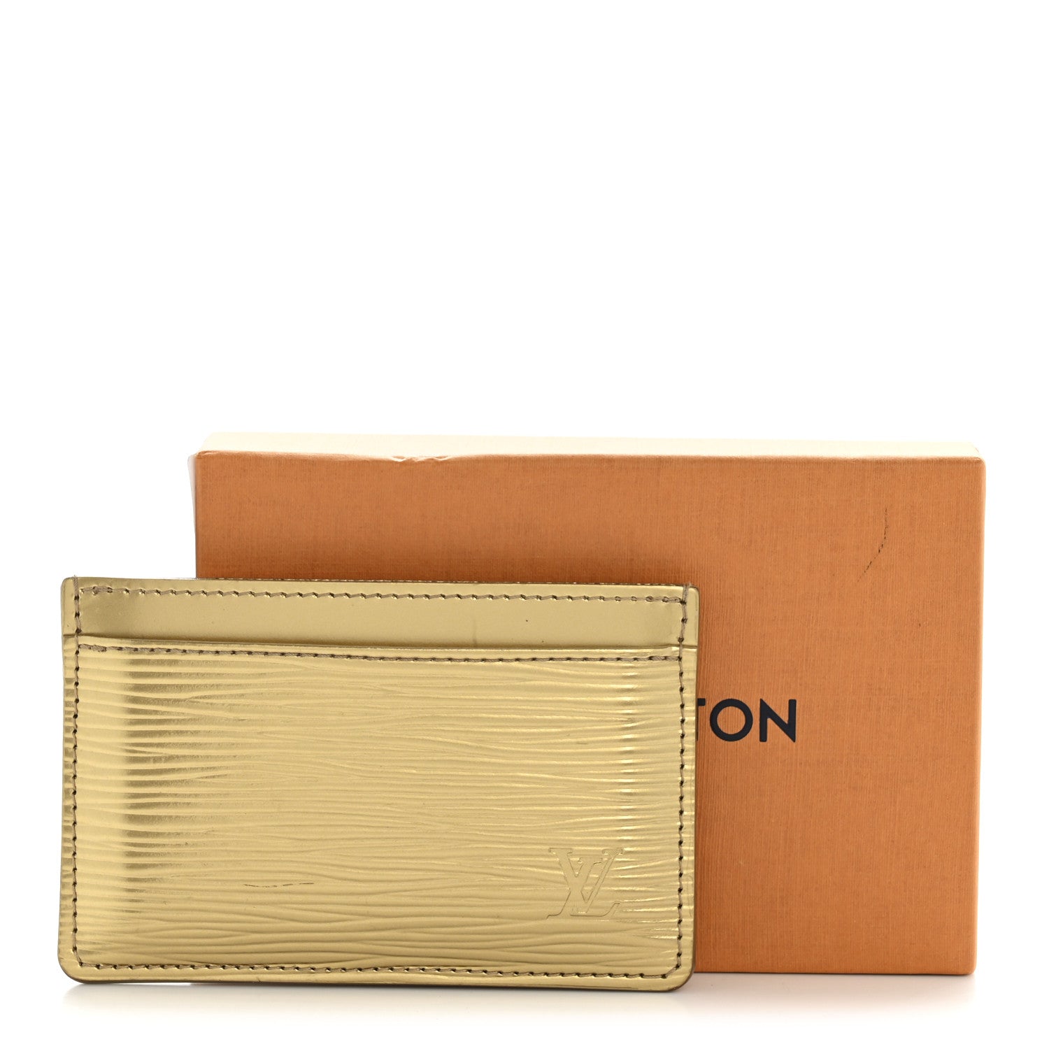 Epi Card Holder Gold