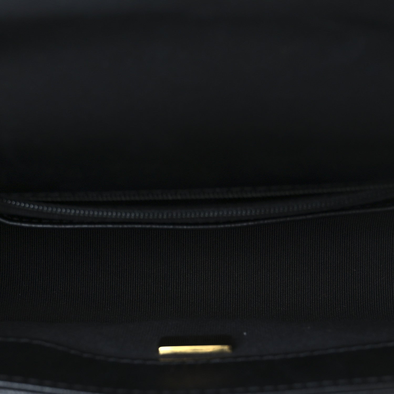 Shiny Lambskin Quilted Half Mini Flap Black