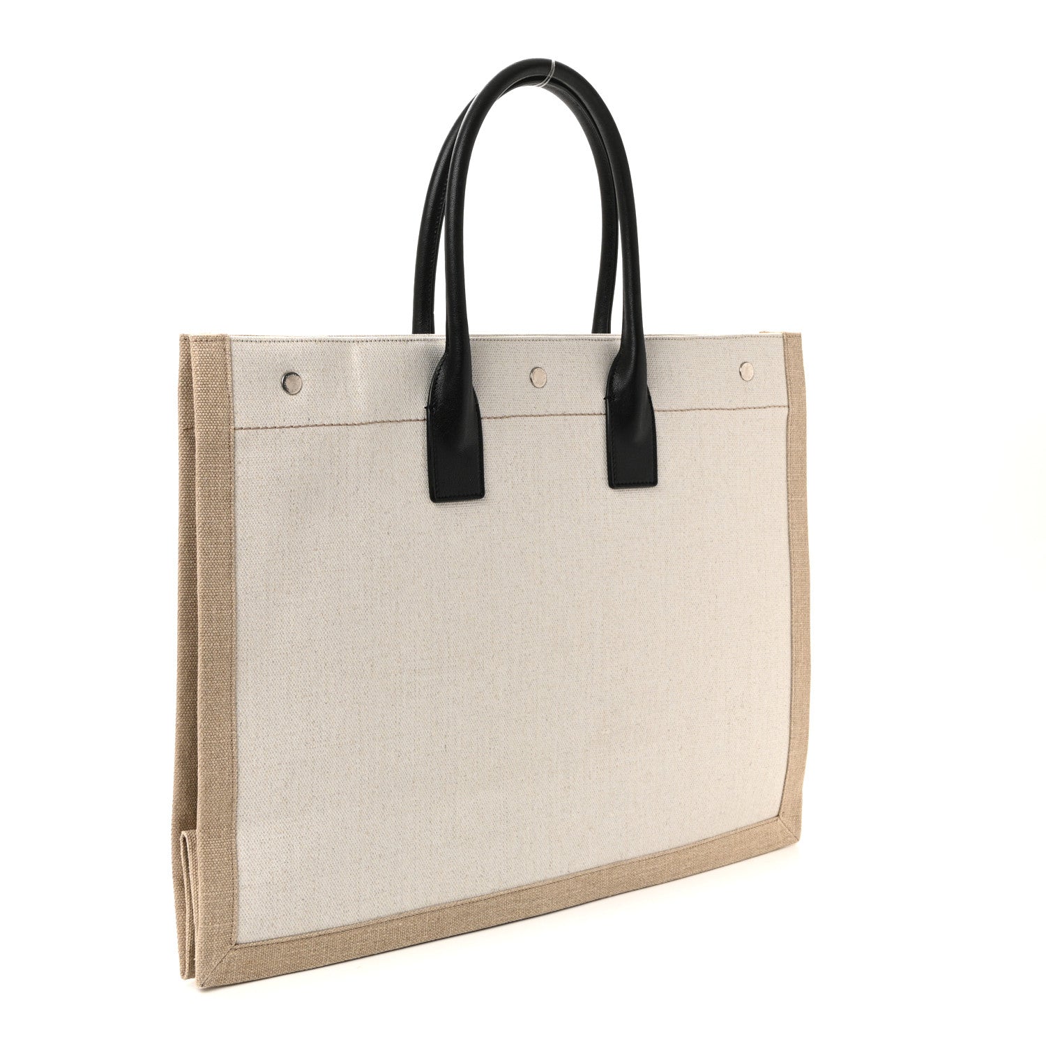 Linen Calfskin Rive Gauche Tote Optic White