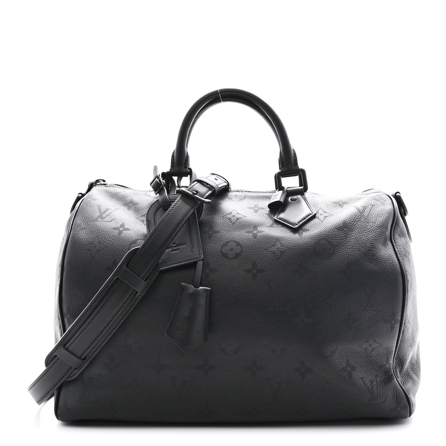 Calfskin Monogram Speedy P9 Bandouliere 40 Ultra Black