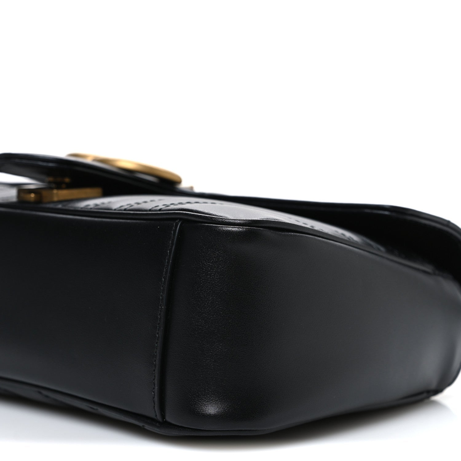 Calfskin Matelasse Small GG Marmont Shoulder Bag Black
