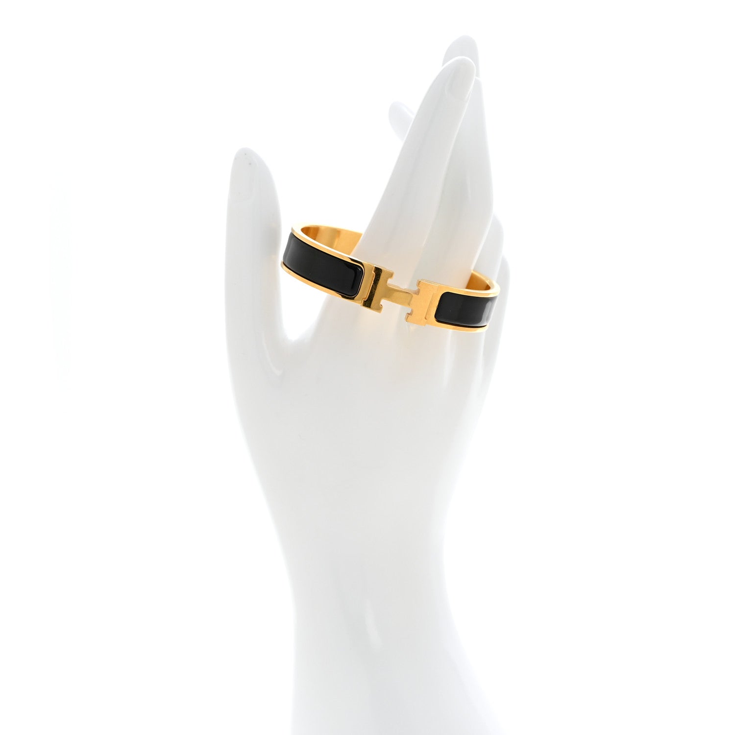 Enamel Narrow Clic Clac H Bracelet GM Black