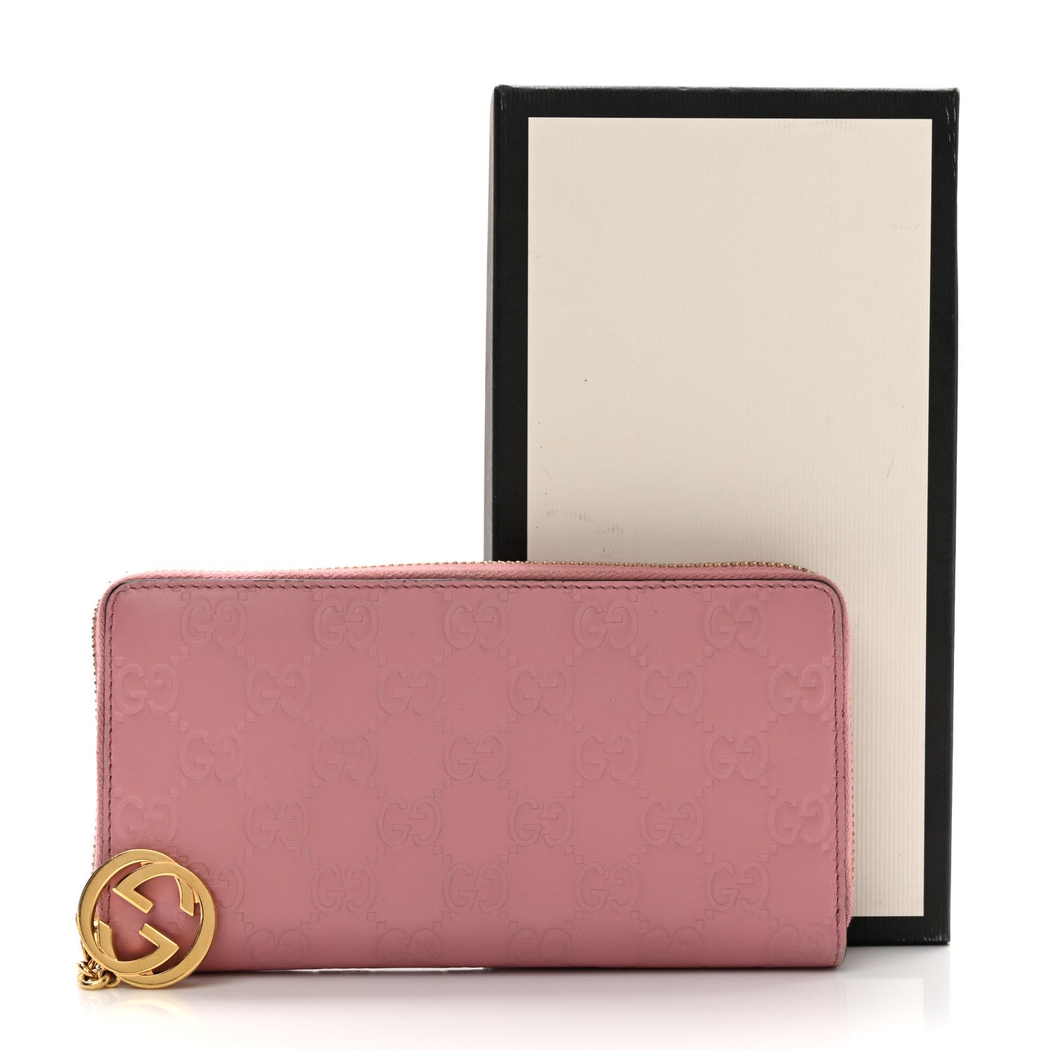 Guccissima Icon Zip Around Wallet Carmine Rose
