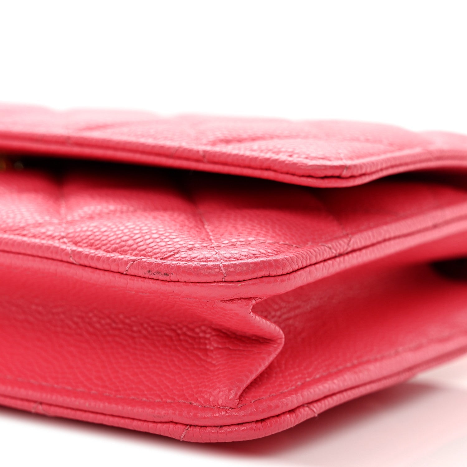 Caviar Quilted Wallet on Chain WOC Pink