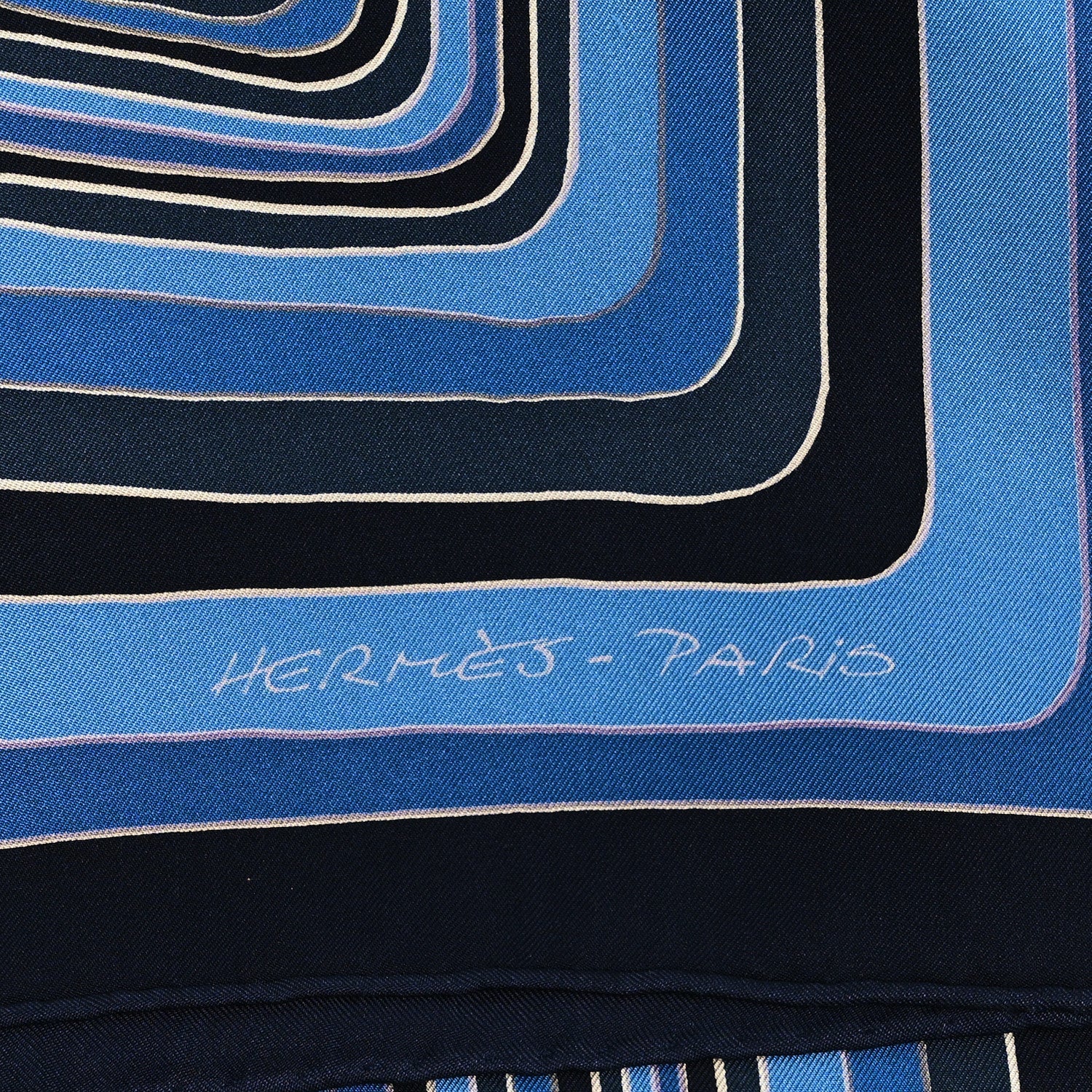 Silk Pegase Paysage Hermes Scarf 90 Marine Moyen