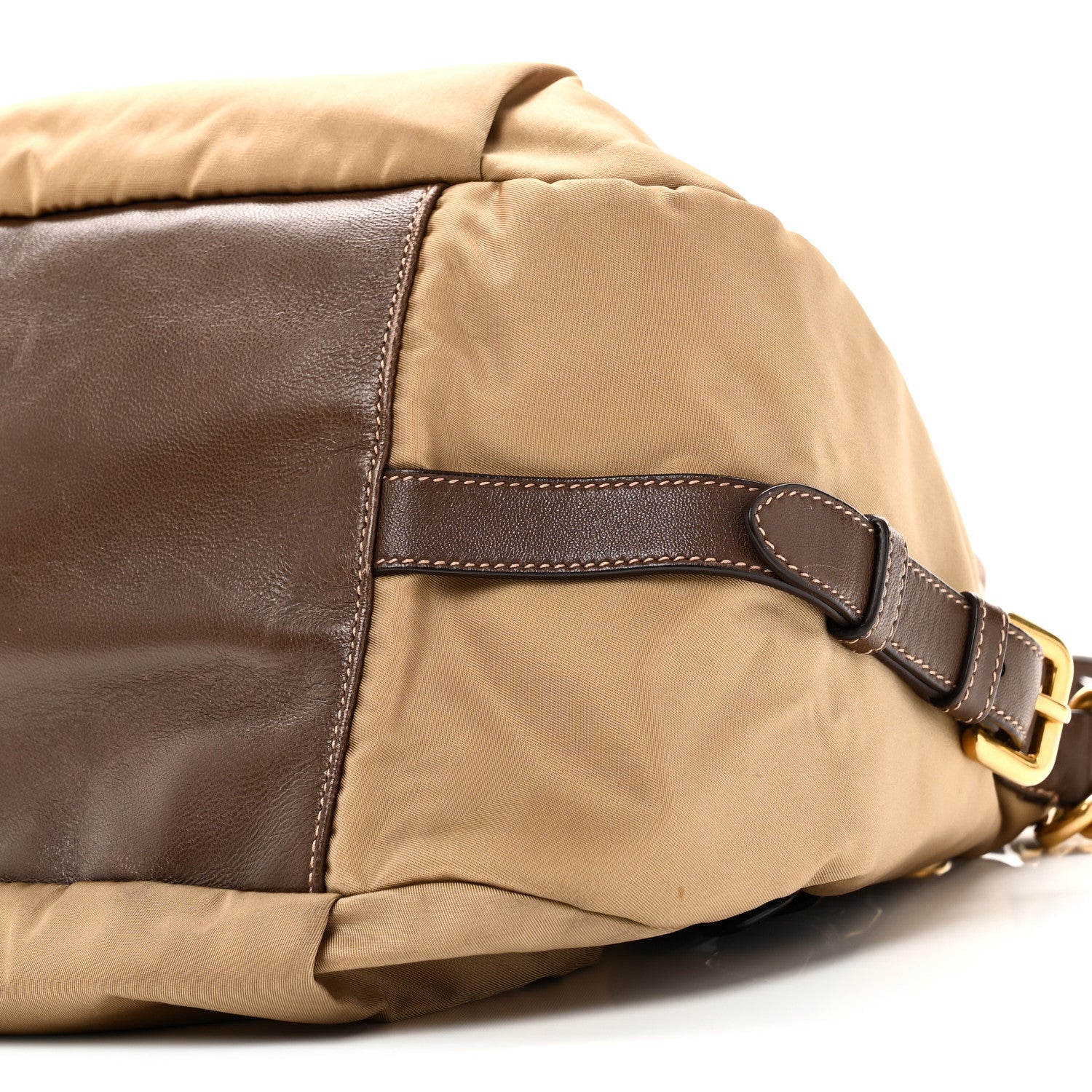 Tessuto Nylon Vitello Daino Satchel Tabacco