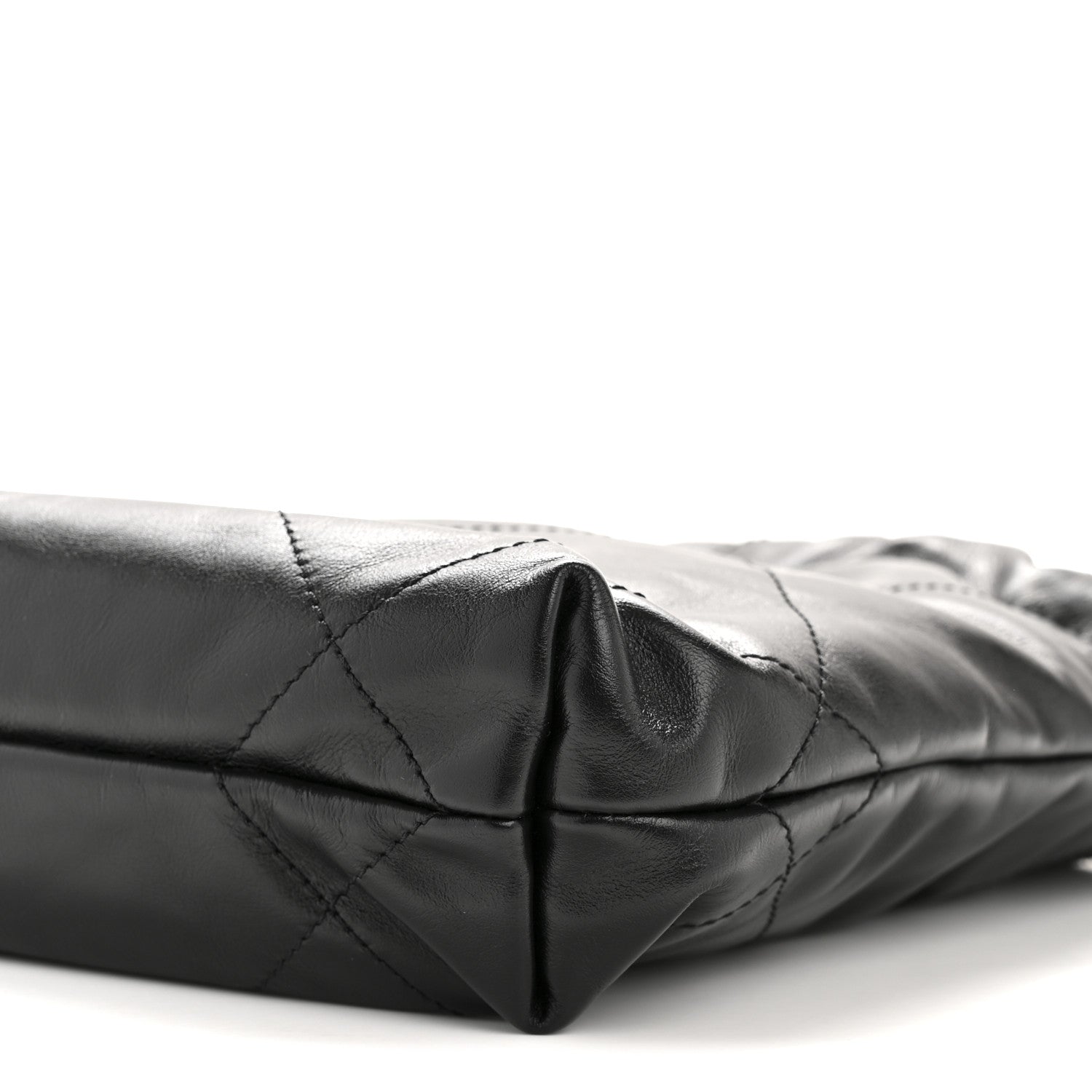 Shiny Calfskin Quilted Mini Chanel 22 Black