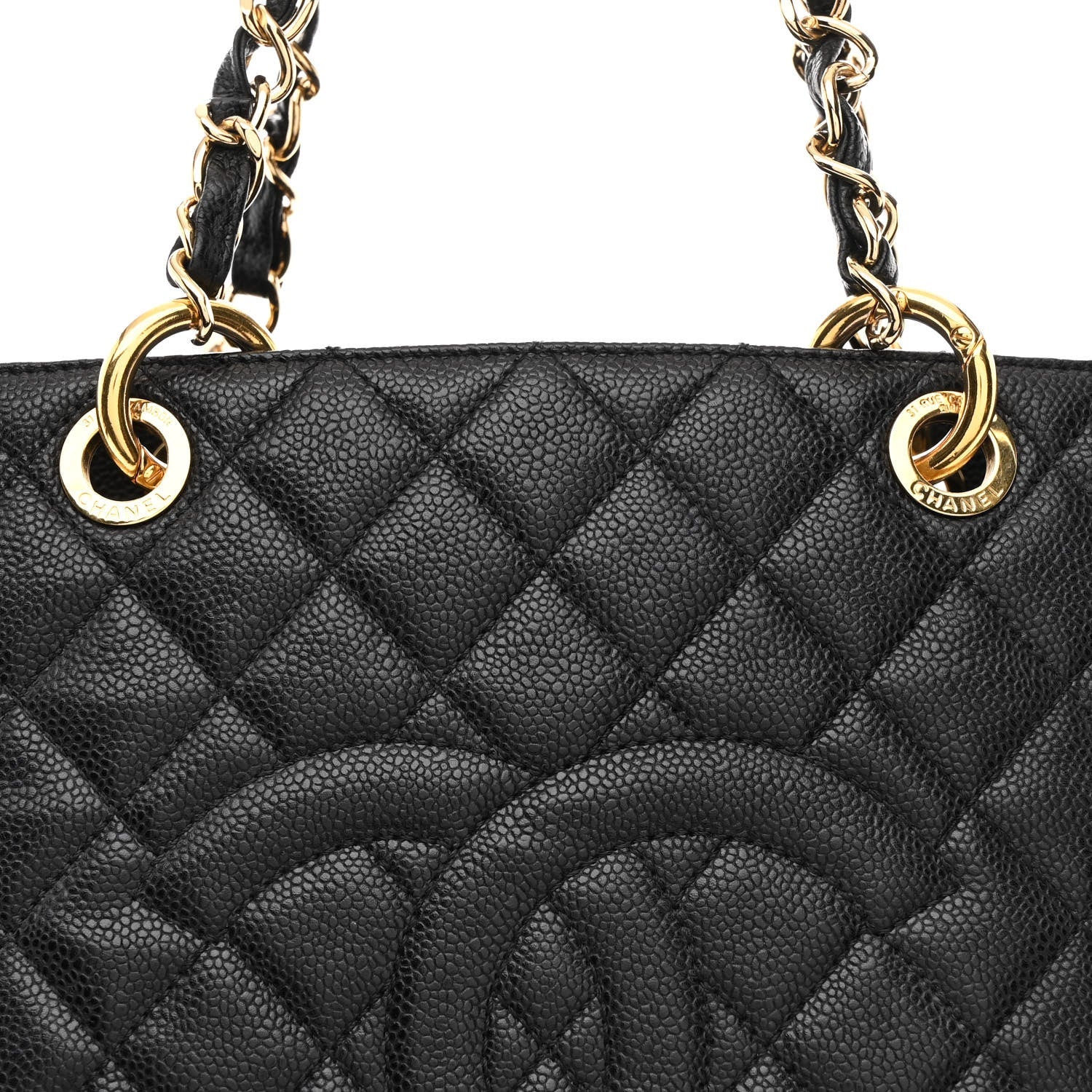 Caviar Quilted Grand Shopping Tote GST Black
