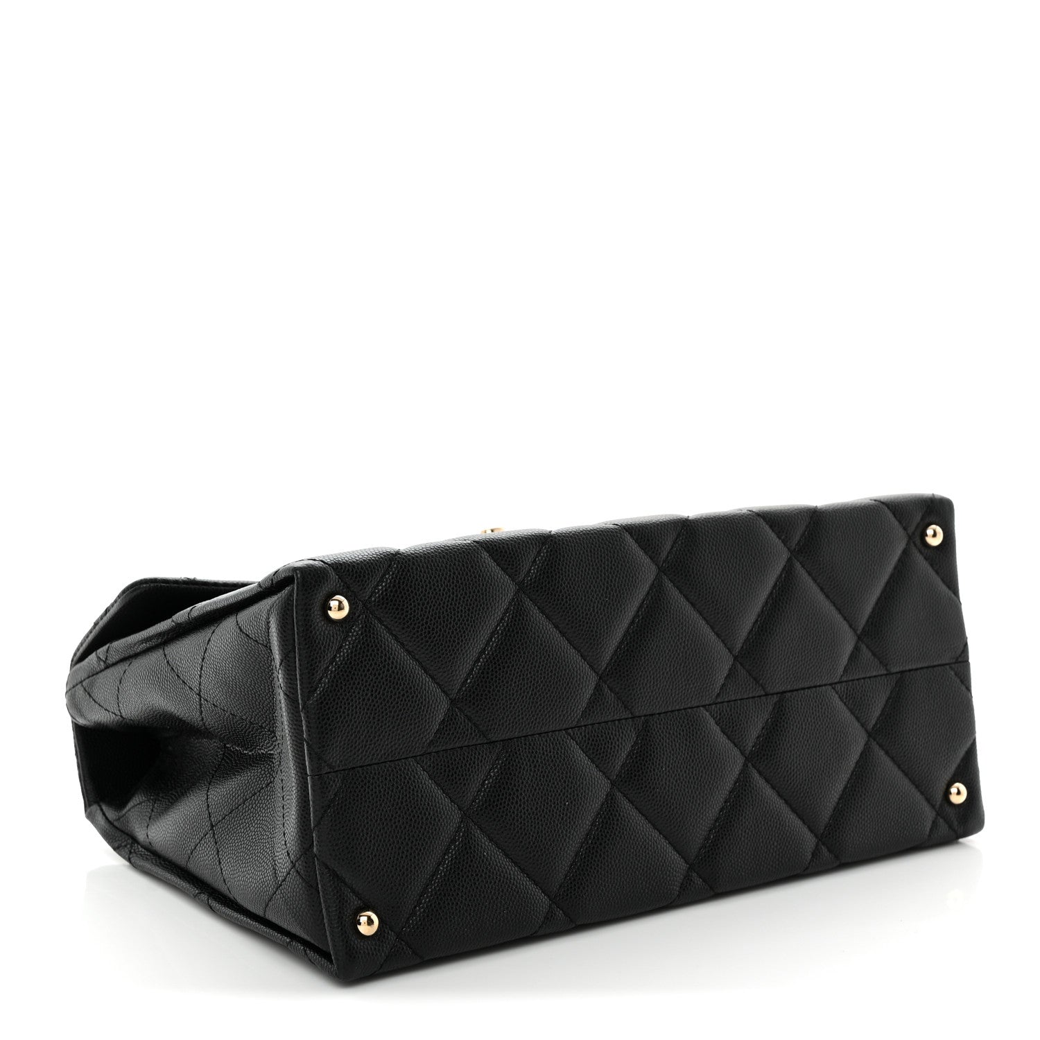 Caviar Quilted Medium Retro Twist Top Handle Flap Black