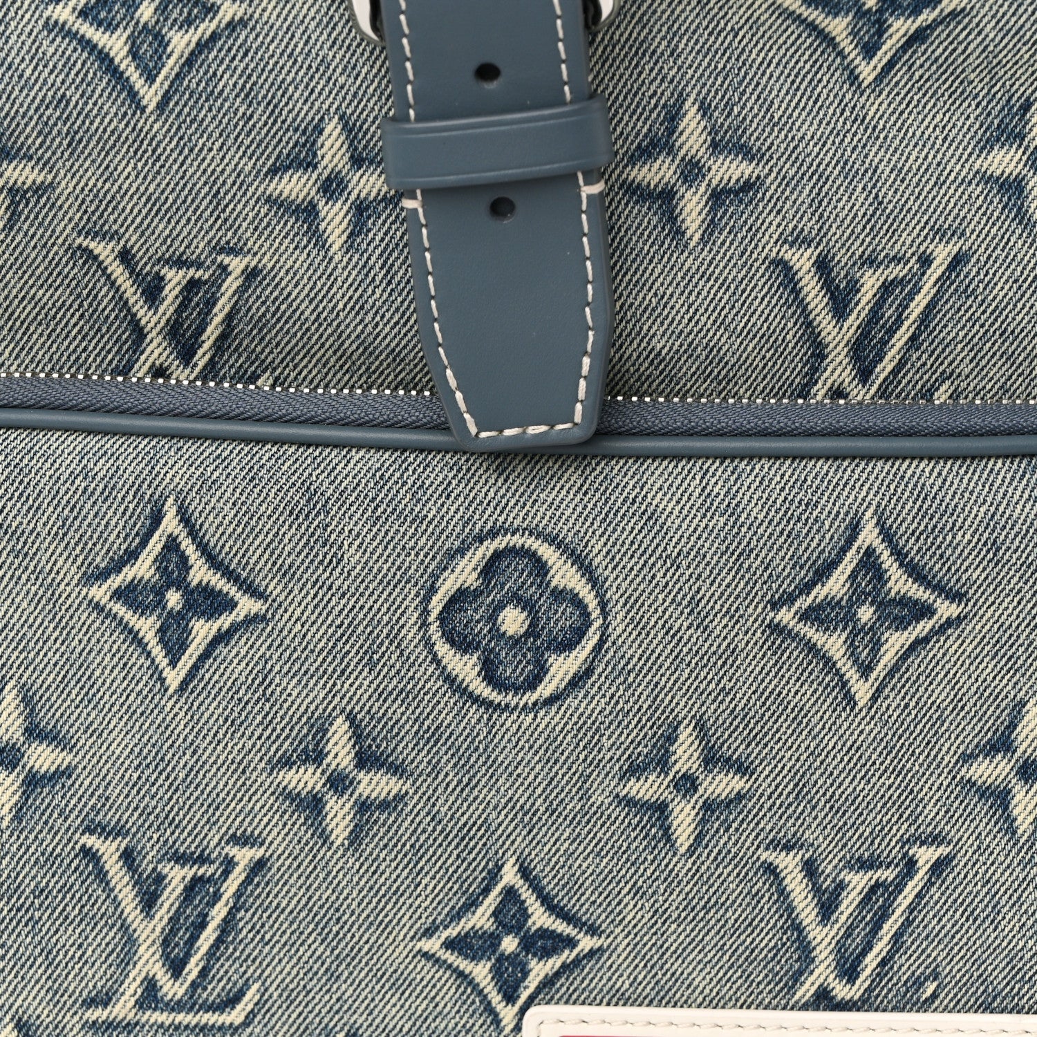 Monogram Denim Washed 3D Montsouris Backpack Blue