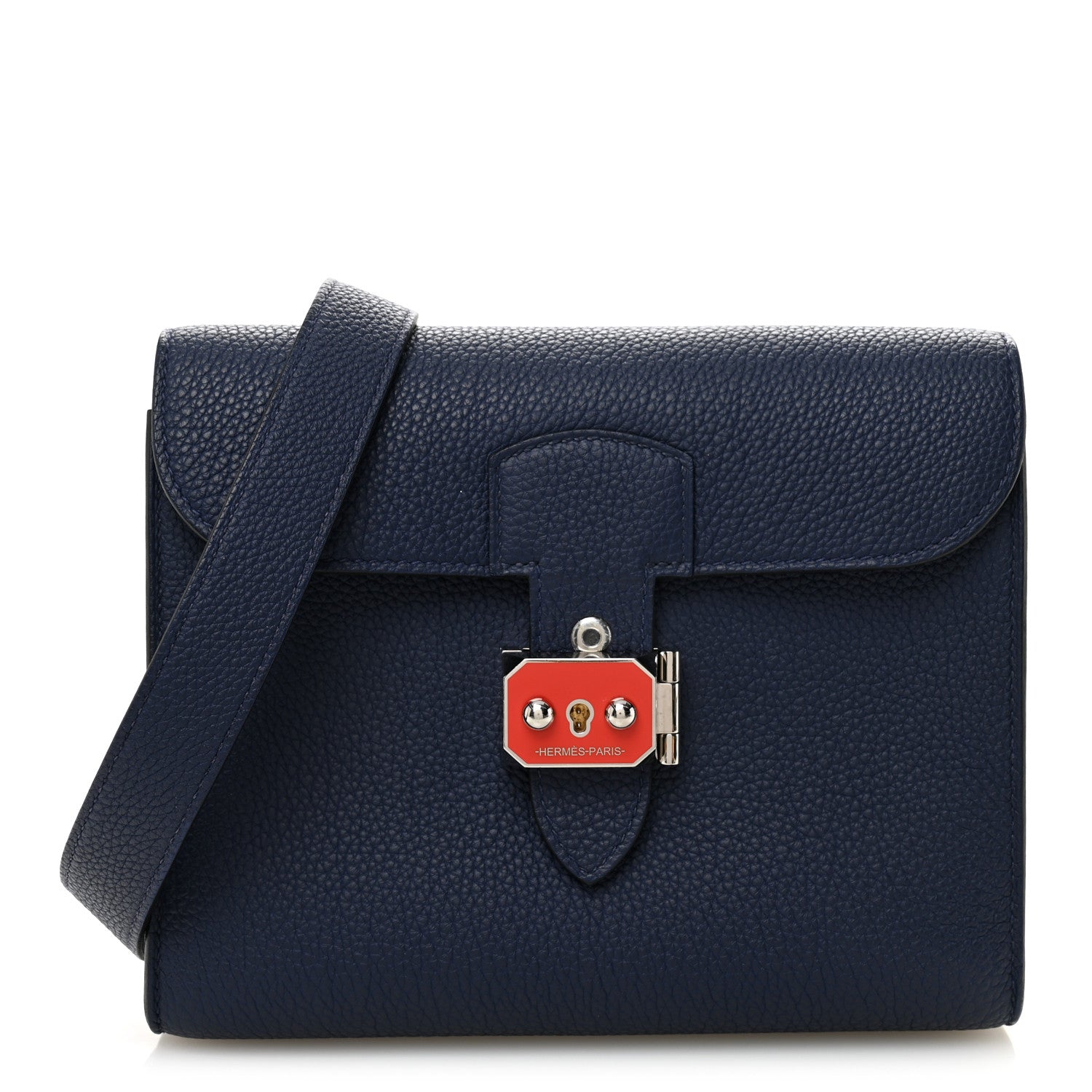 Togo Laque Sac A Depeches 21 Messenger Bag Bleu Saphir Orange Graffiti