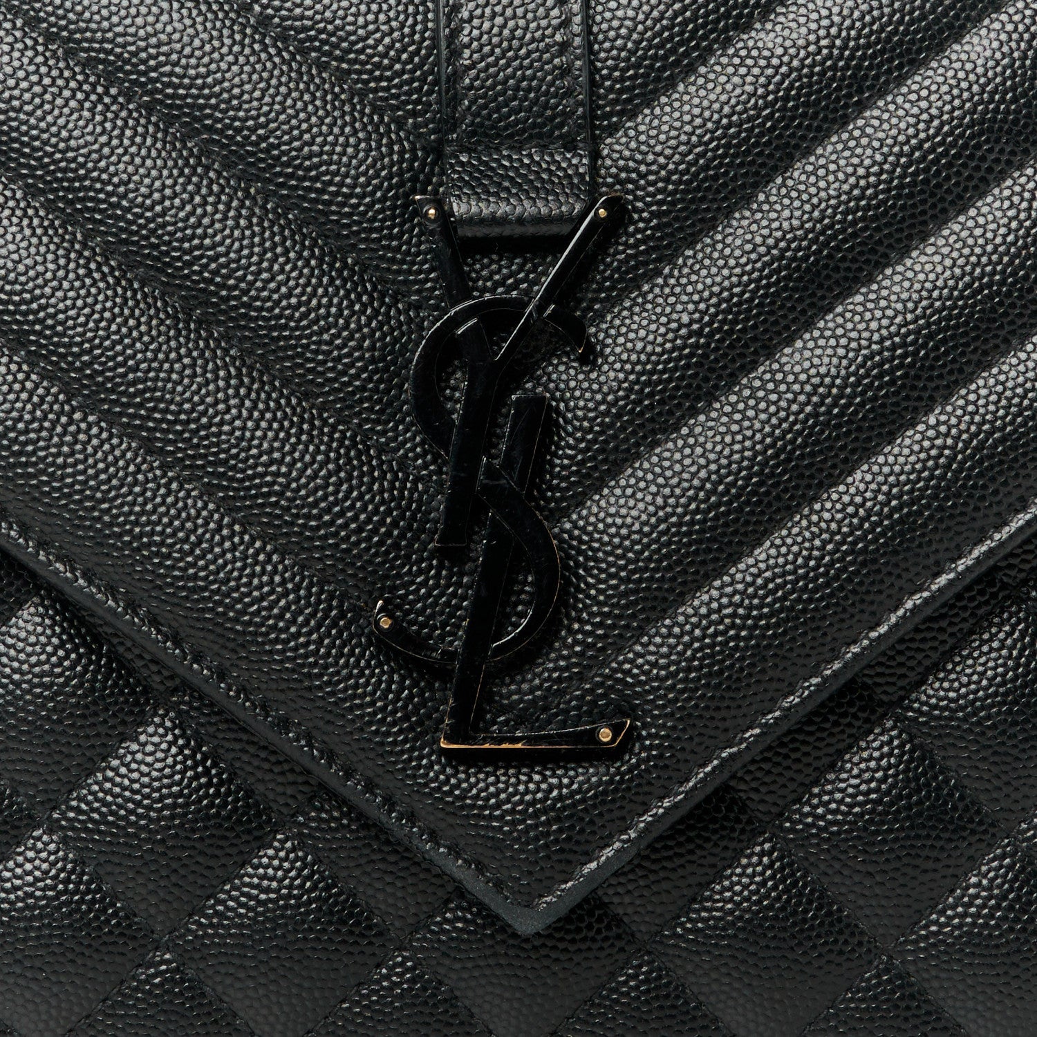 Grain De Poudre Textured Mixed Matelasse Triquilt Medium Monogram Monochrome Satchel Black
