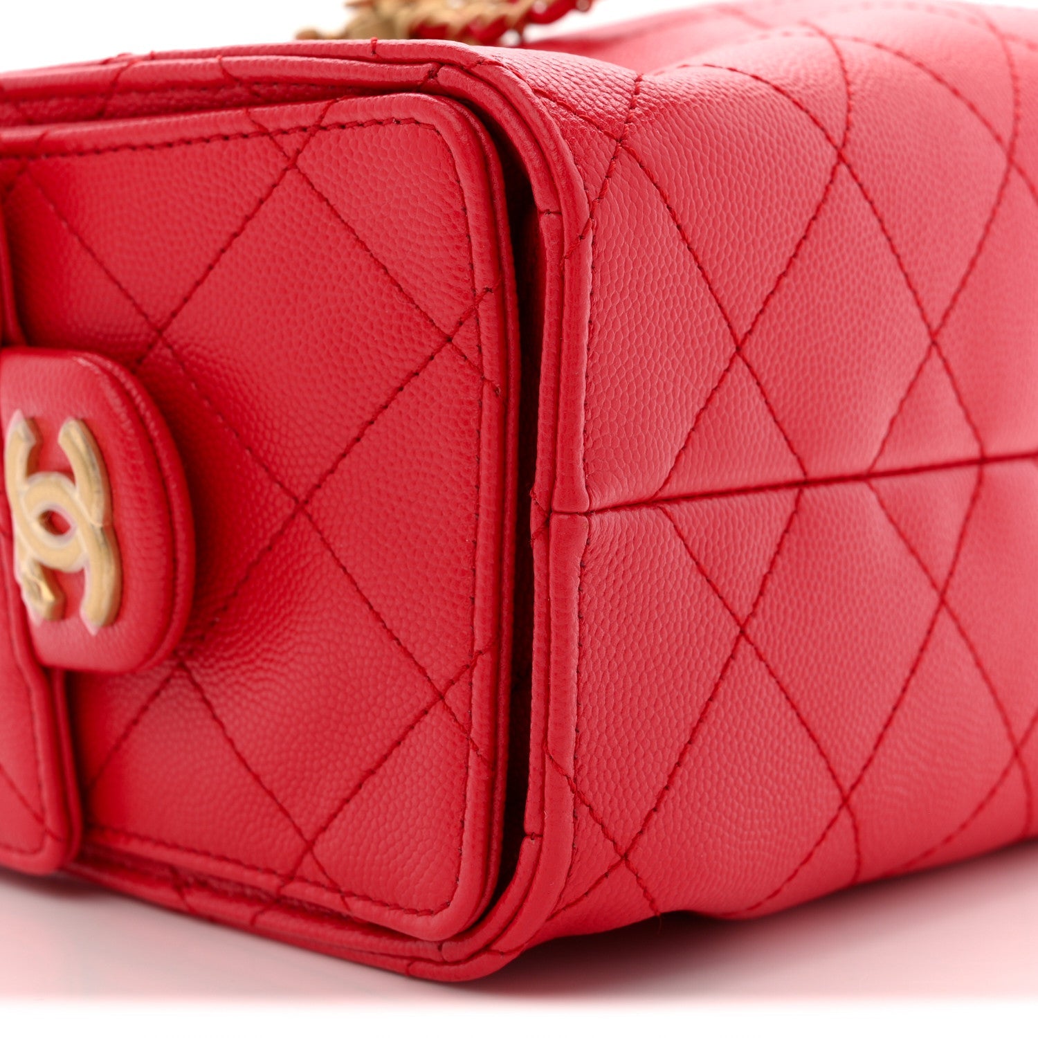 Caviar Quilted Mini Chanel 25 Handbag Red