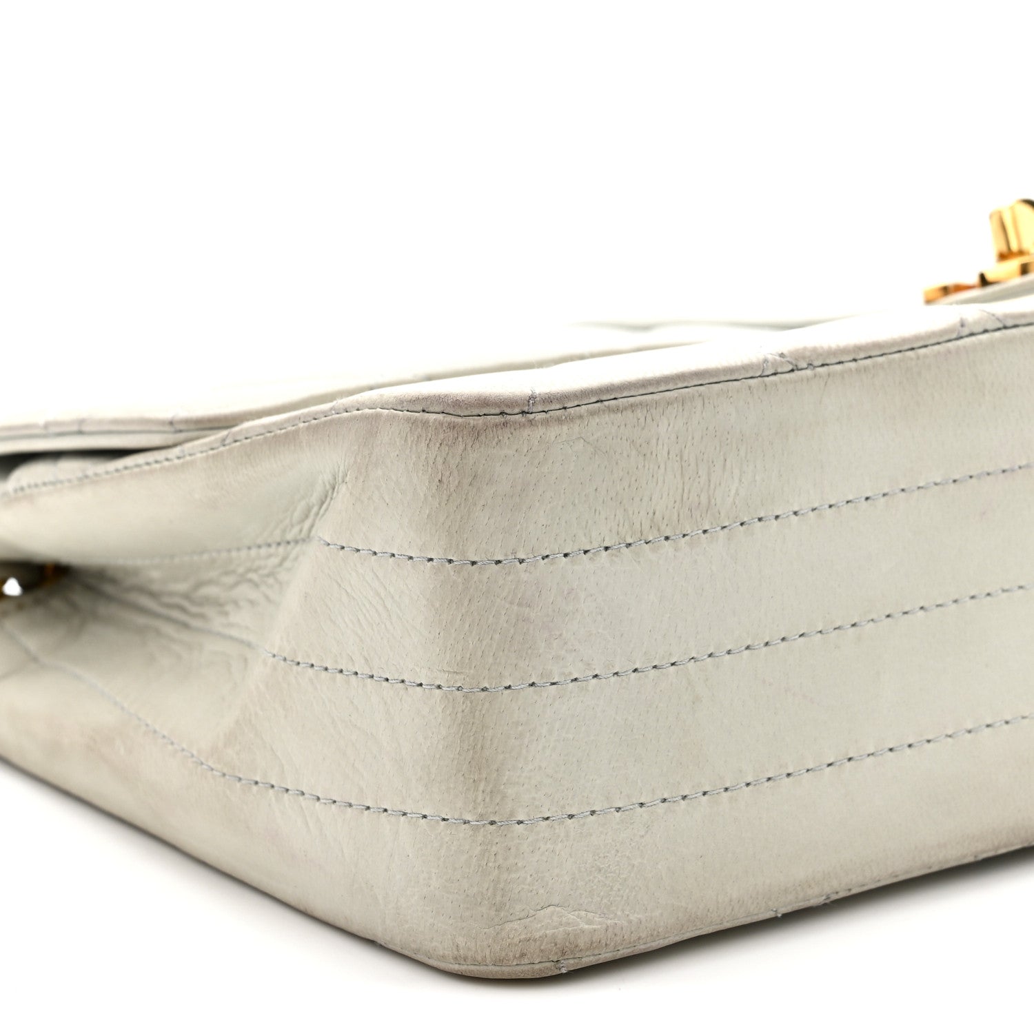 Lambskin Quilted Small Single Flap Light Blue