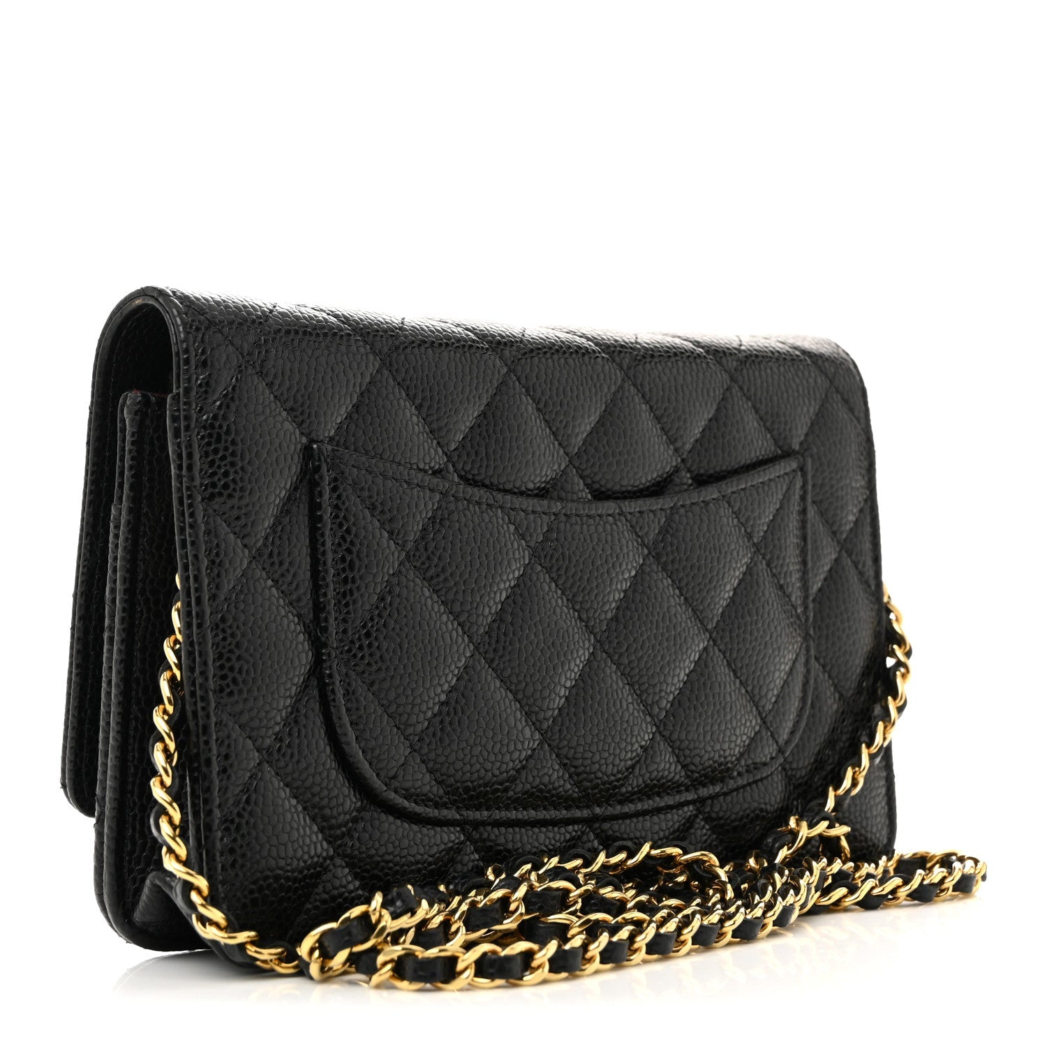 Caviar Quilted Wallet On Chain WOC Black