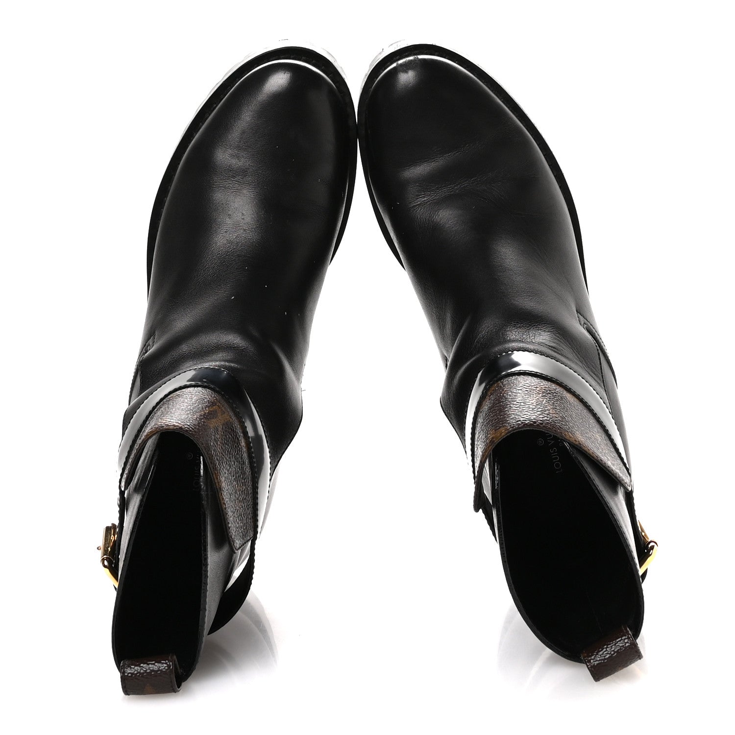 Calfskin Monogram Discovery Flat Ankle Boots 38 Black