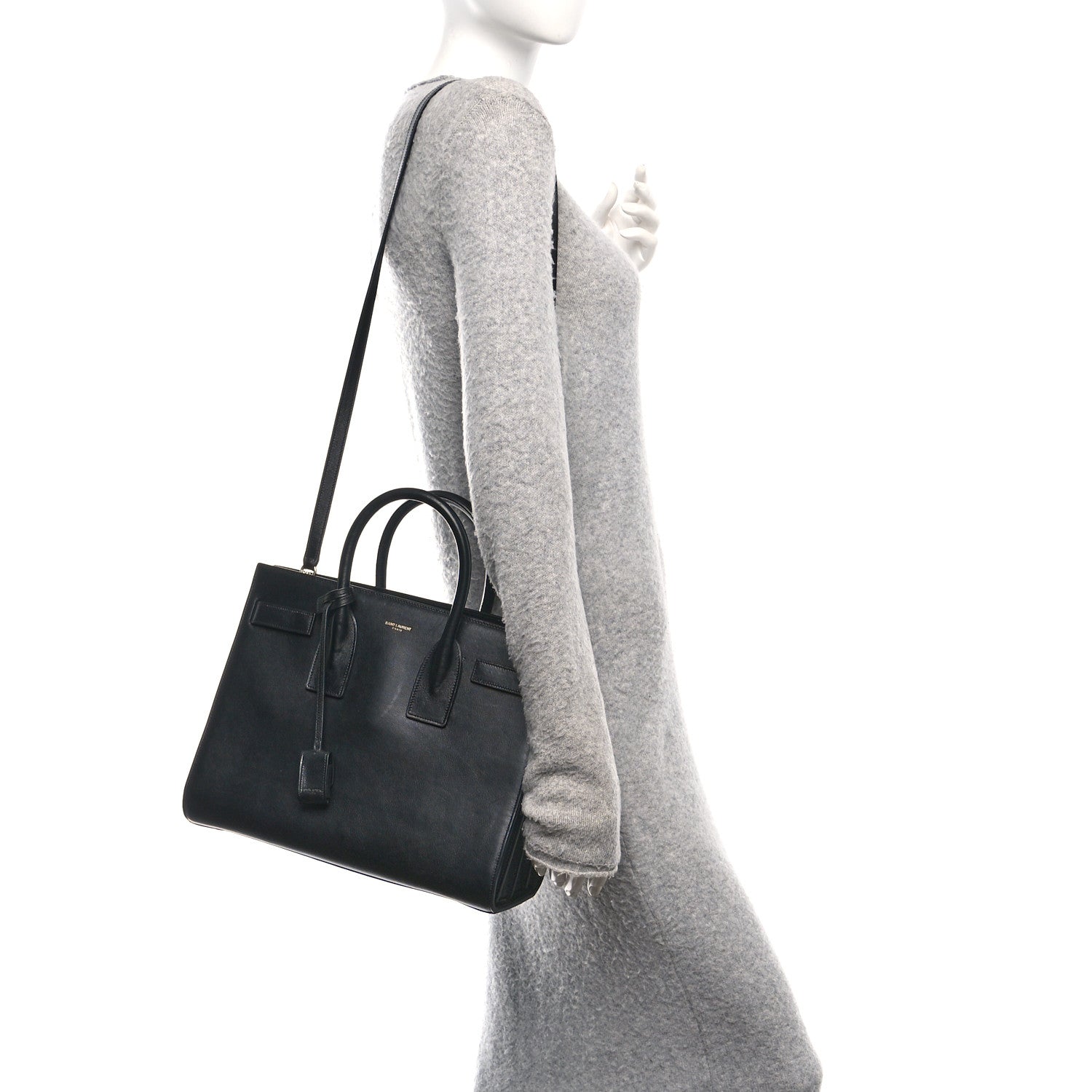 Calfskin Small Sac De Jour Black