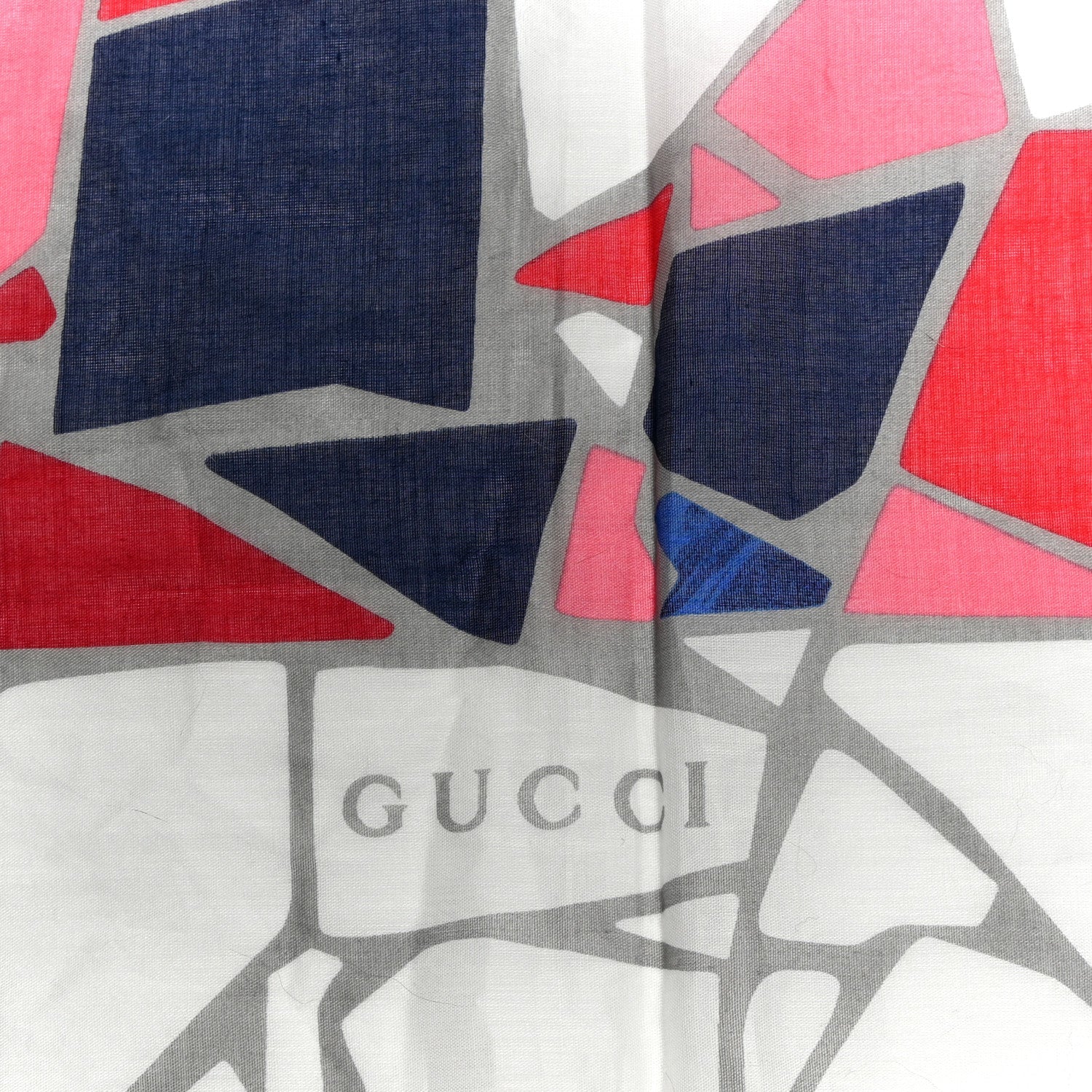 Cotton Geometric Square Scarf Multicolor