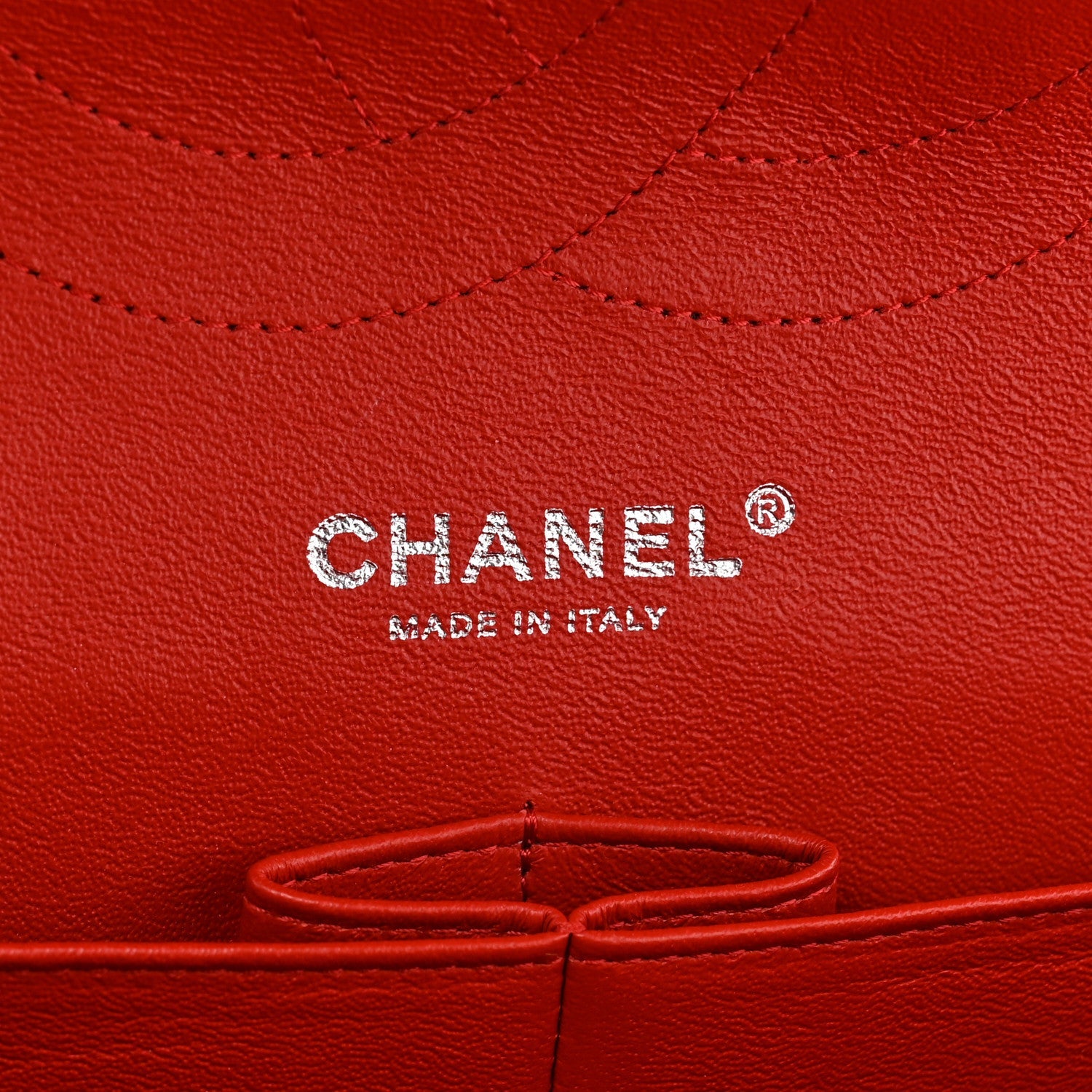 Lambskin Quilted Jumbo Double Flap Red