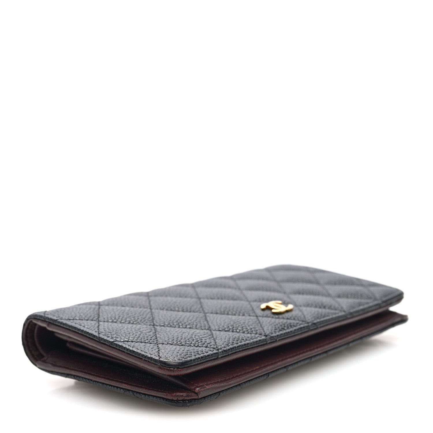 Caviar Quilted Yen Wallet Black