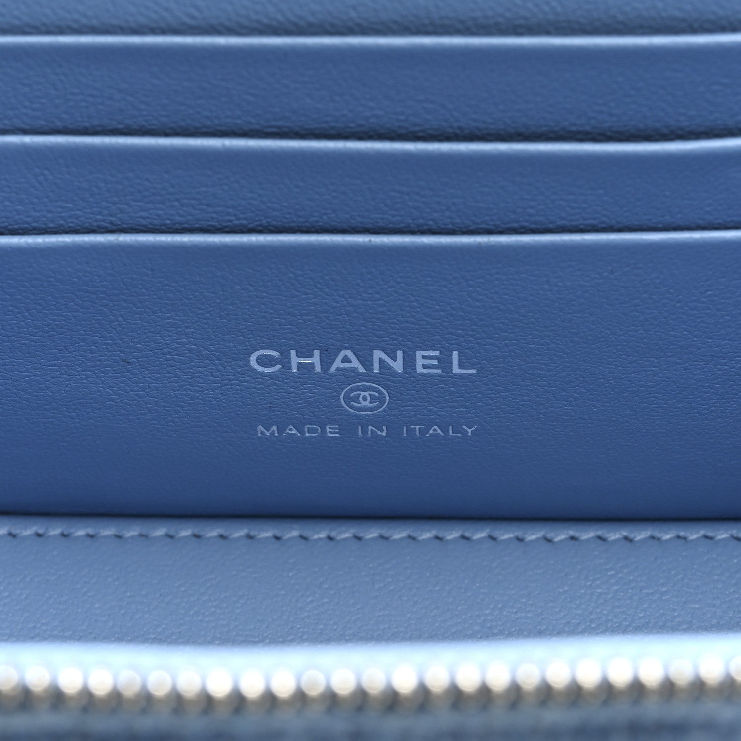 Denim Quilted Sweetheart Small Vanity Case With Chain Blue