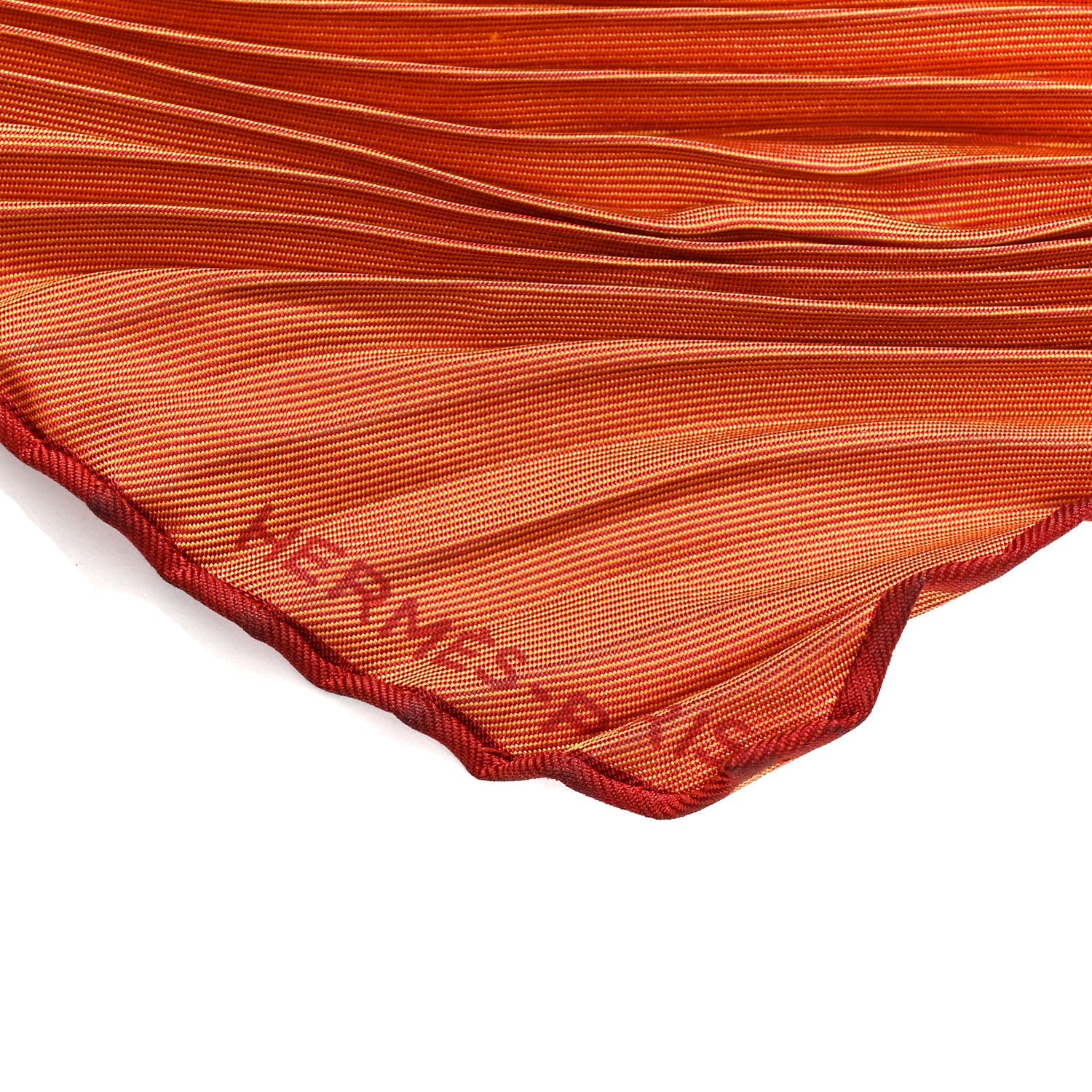 Silk Plisse Scarf Orange Multicolor