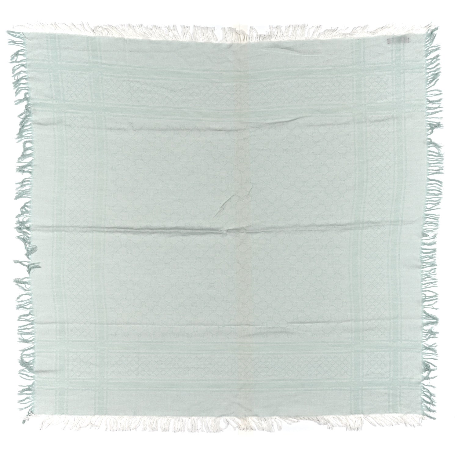 Wool Silk GG Monogram GGNat Scarf Green
