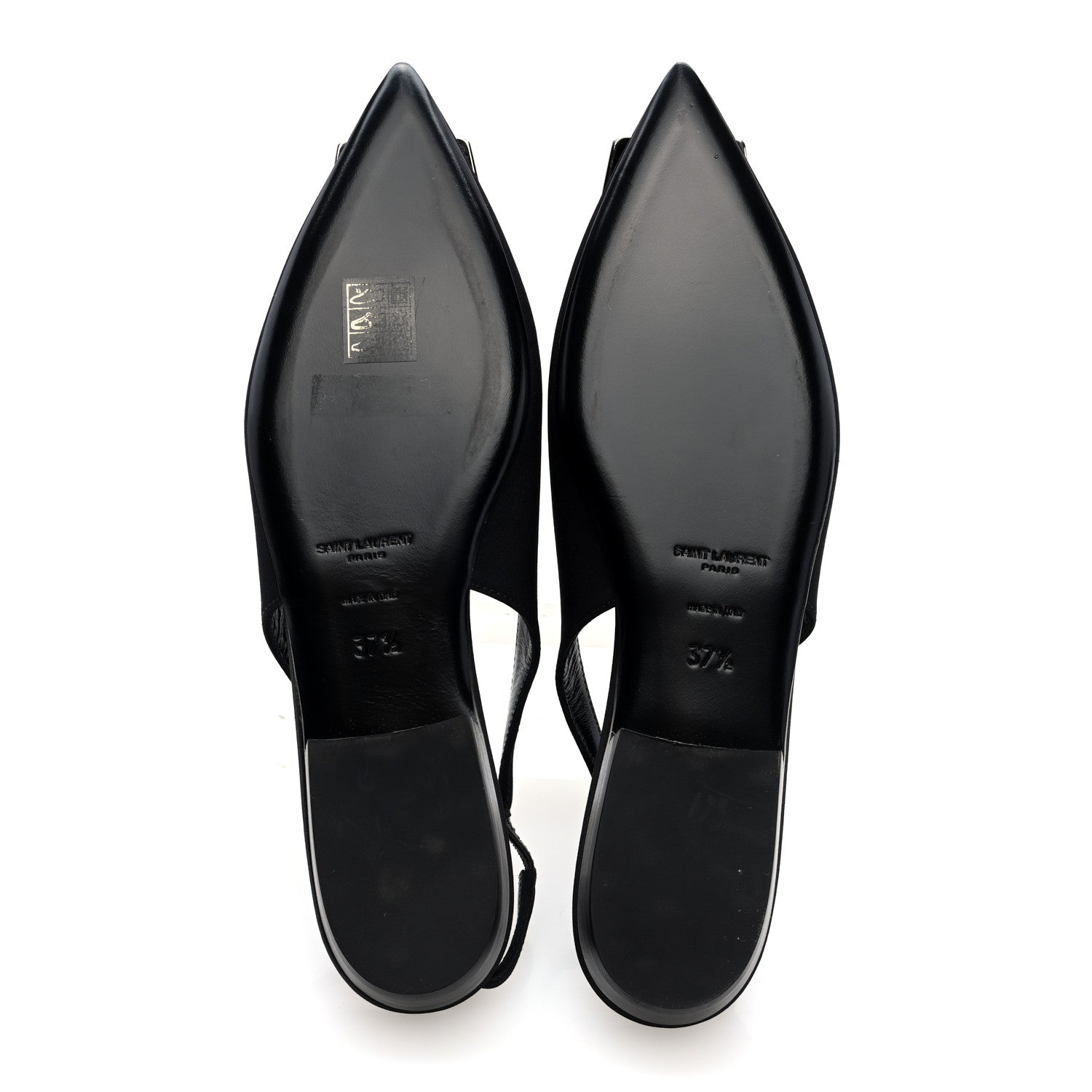 Crepe De Chine Vivi 10 Plate Slingback Flats 37.5 Black