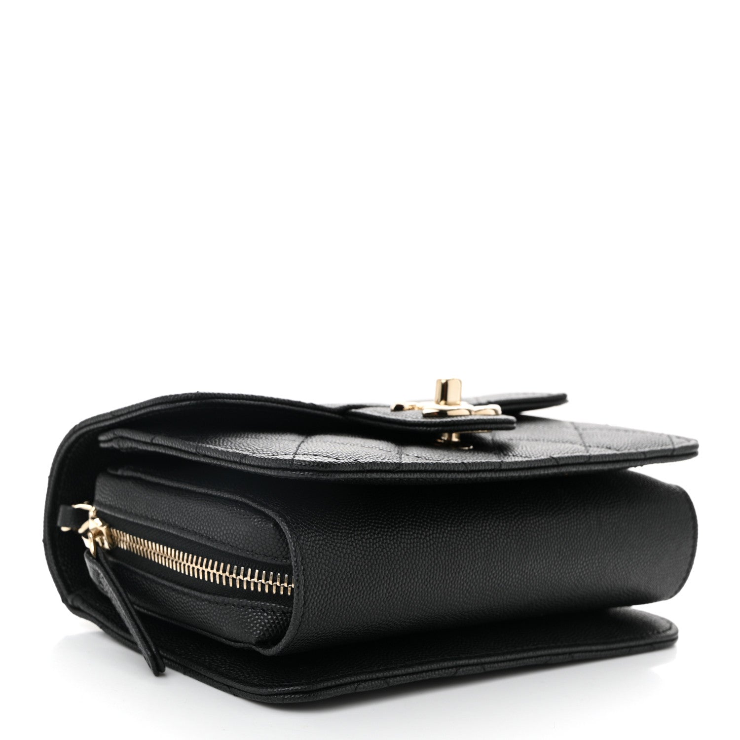 Caviar Quilted Like A Wallet Flap Black