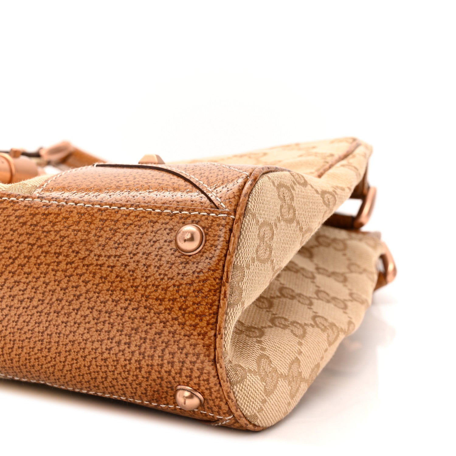 Monogram Calfskin Large Bardot Shoulder Bag Light Brown