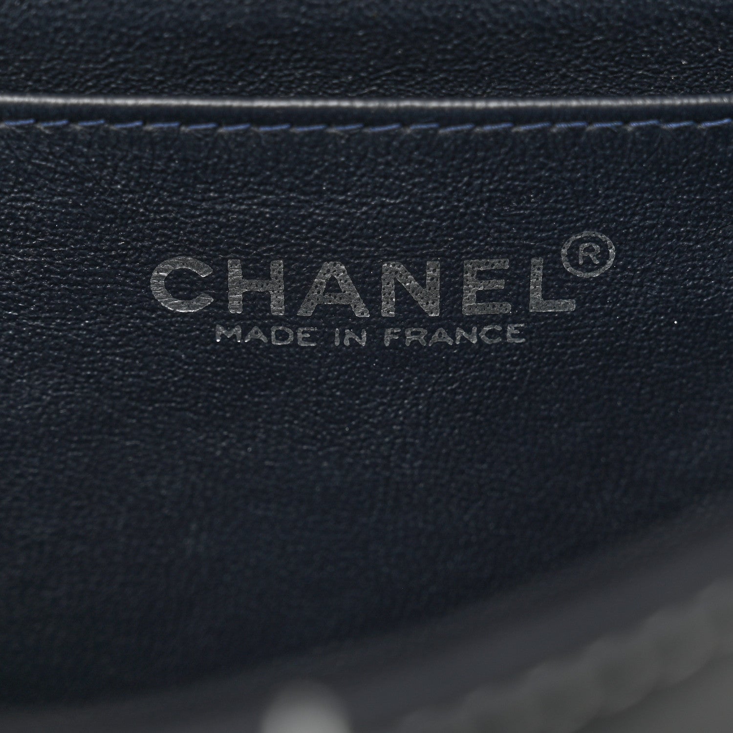 Calfskin Contrast Stitched Medium Single Flap Navy Blue