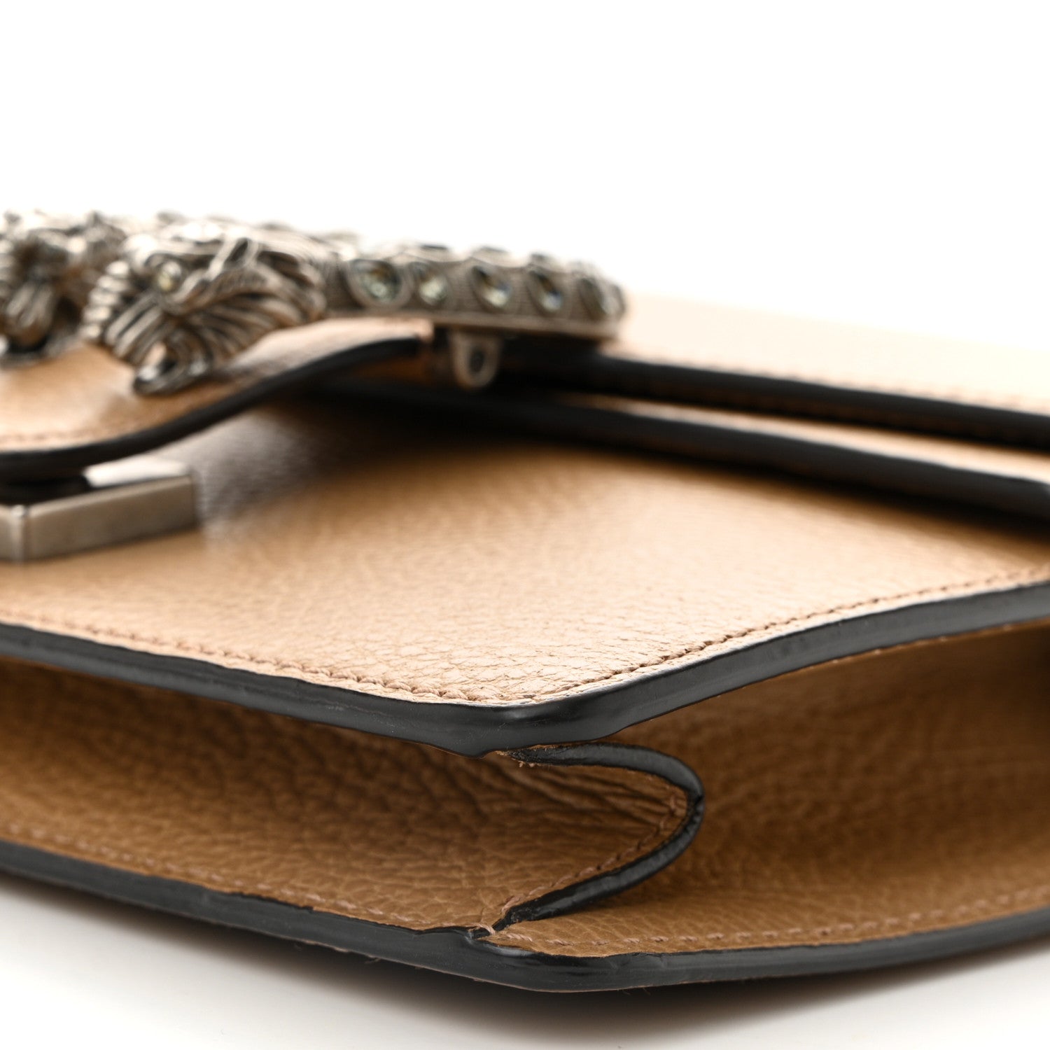 Dollar Calfskin Crystal Mini Dionysus Shoulder Bag Natural Tan Black Diamond