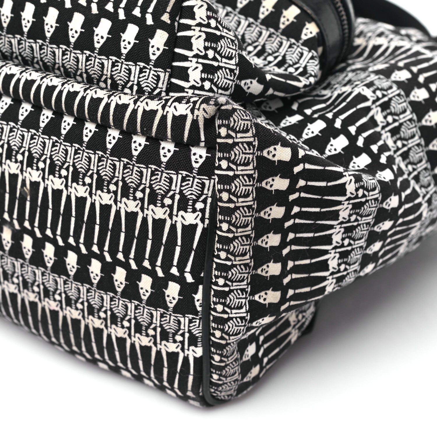 Nylon City Skeleton Print Backpack Black White