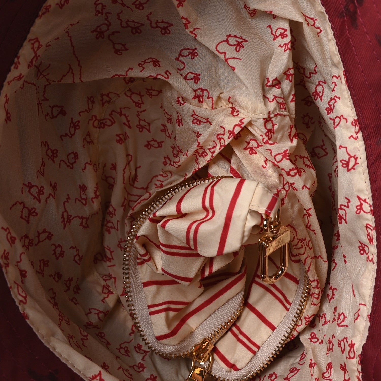 LV X Grace Coddington Polymade Monogram Pocket Bucket Hat M Raspberry