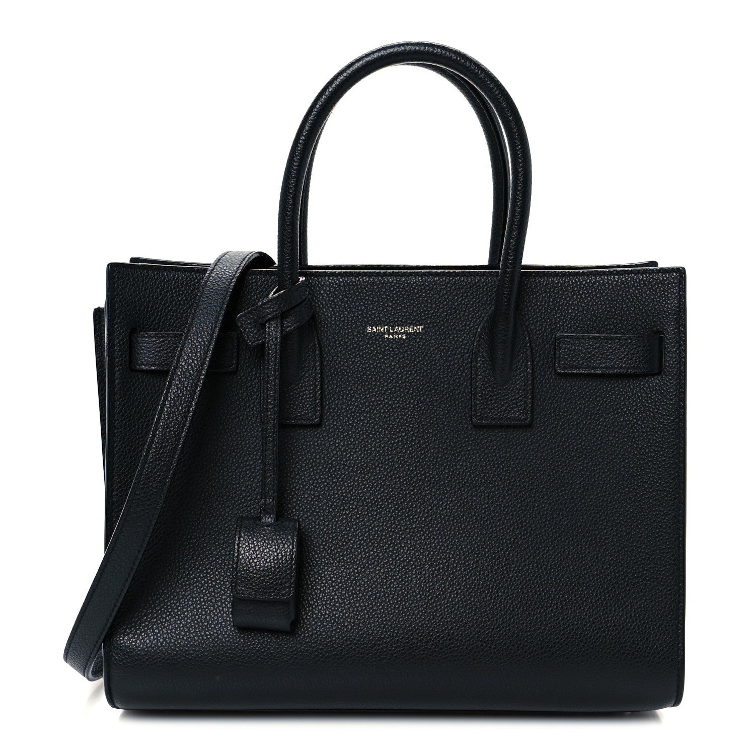Grained Calfskin Baby Sac De Jour Black